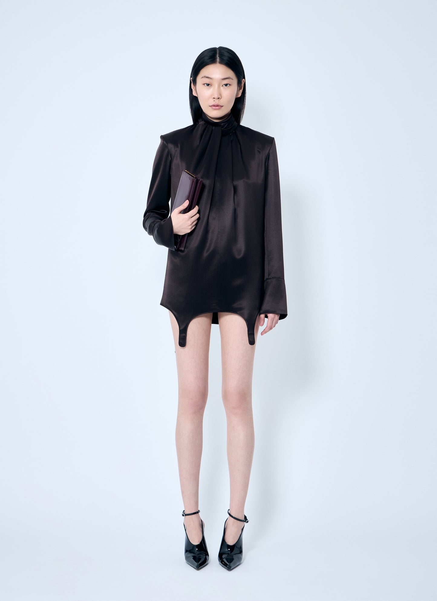Saint Laurent Women Twist-Neck Garter Blouse SAINT LAURENT
