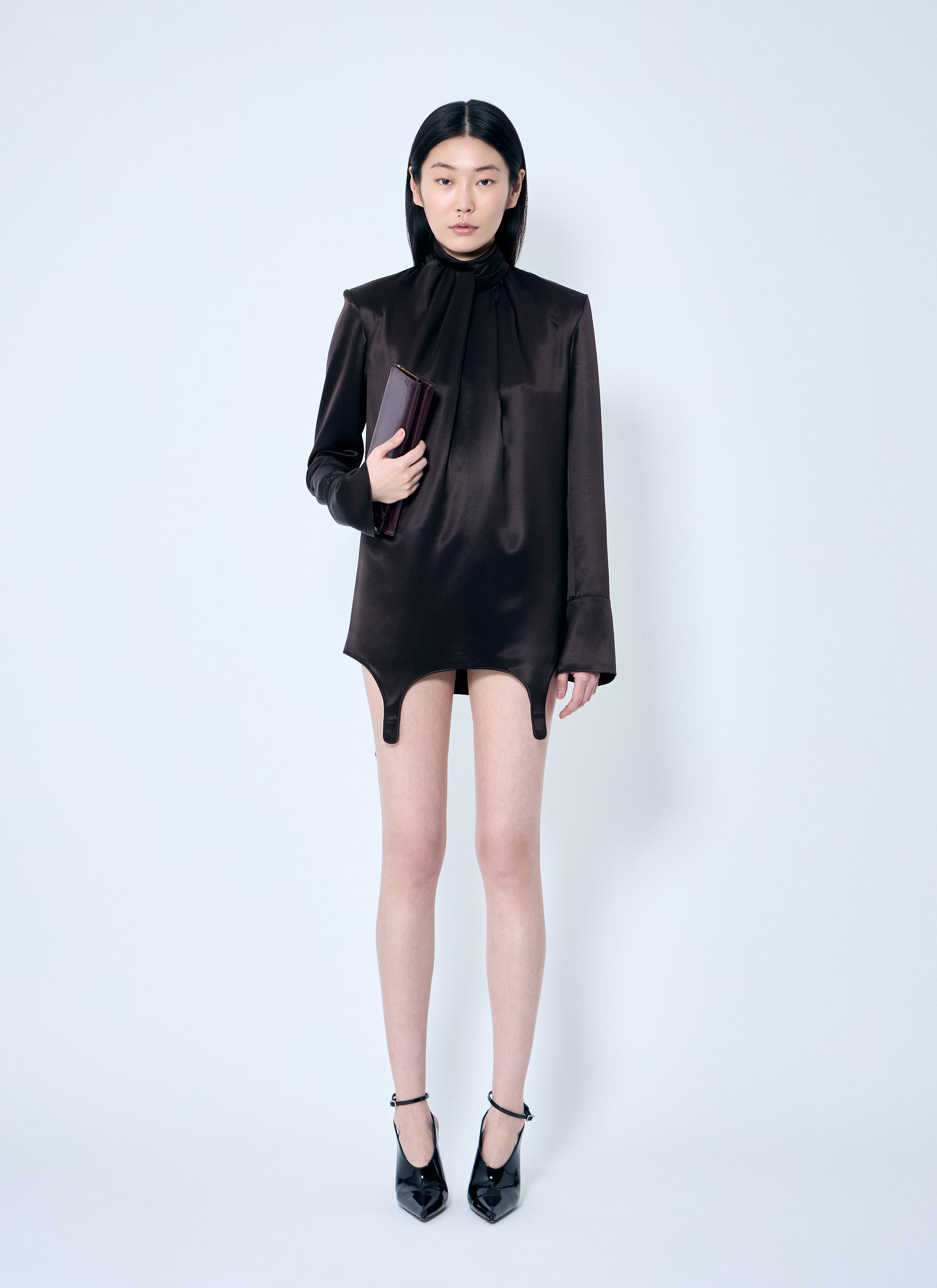 Saint Laurent Women Twist-Neck Garter Blouse SAINT LAURENT