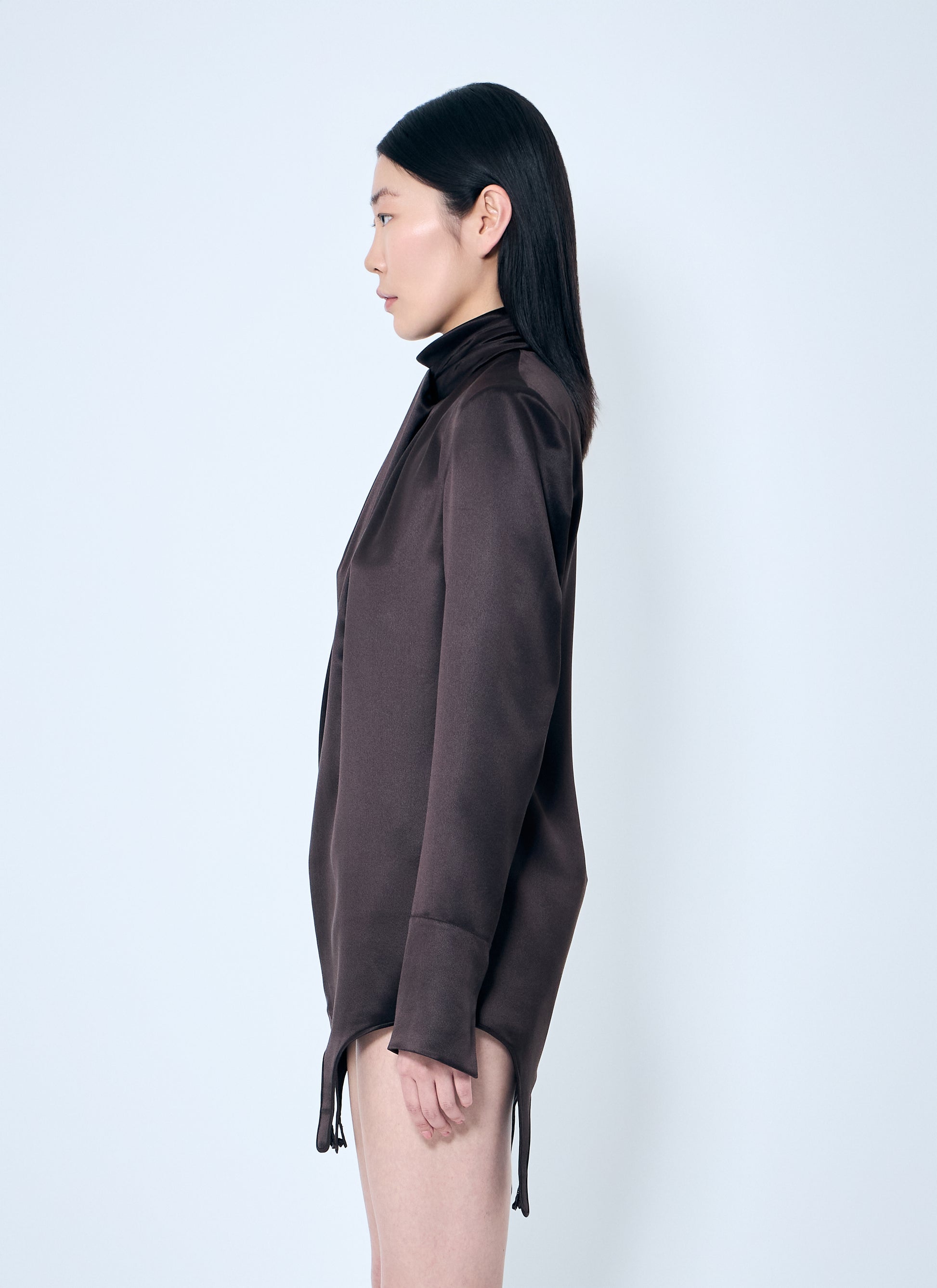 Saint Laurent Women Twist-Neck Garter Blouse SAINT LAURENT