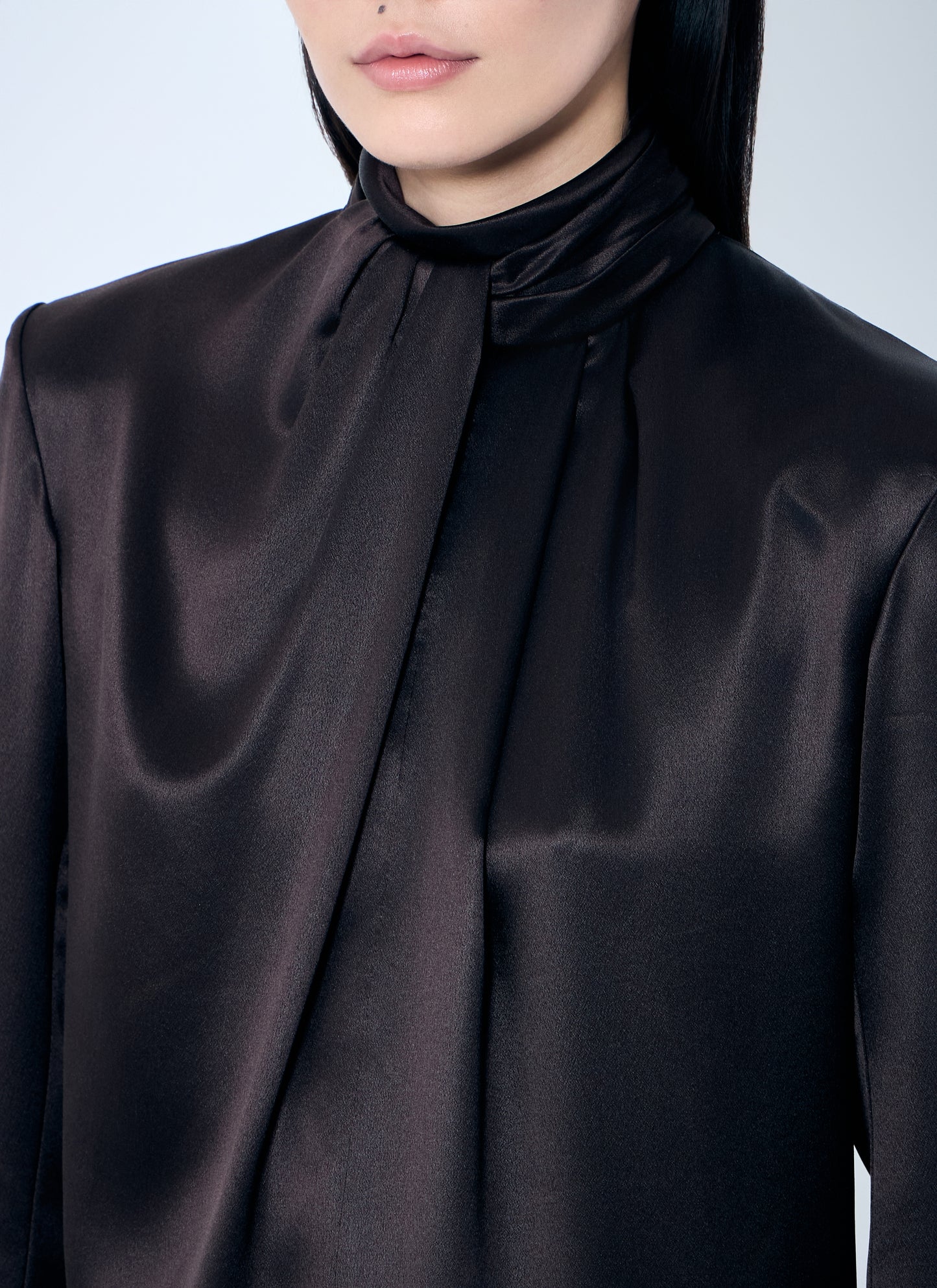Saint Laurent Women Twist-Neck Garter Blouse SAINT LAURENT