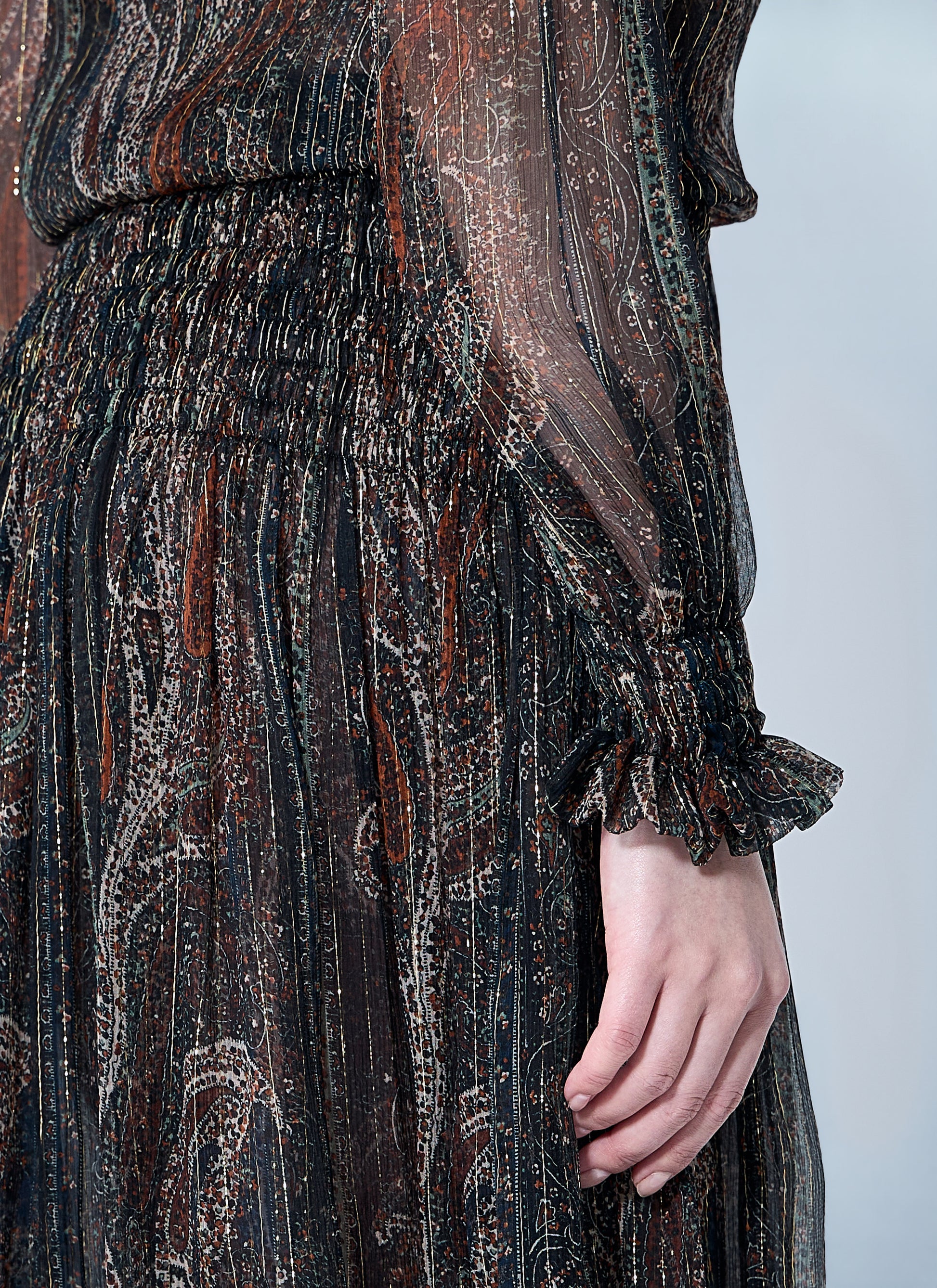 Saint Laurent Women Lavallière Paisley Silk Crepon Maxi Dress SAINT LAURENT