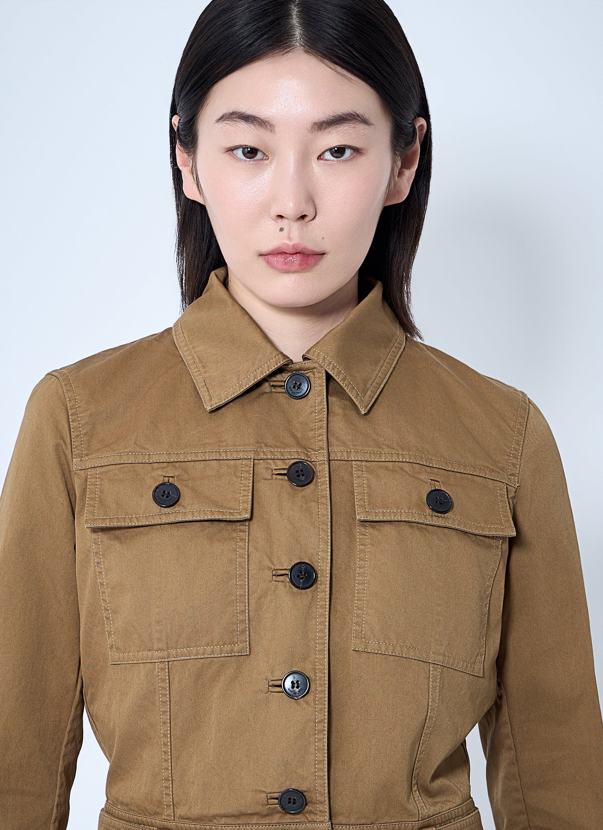 Saint Laurent Women Cotton Serge Crop Jacket SAINT LAURENT