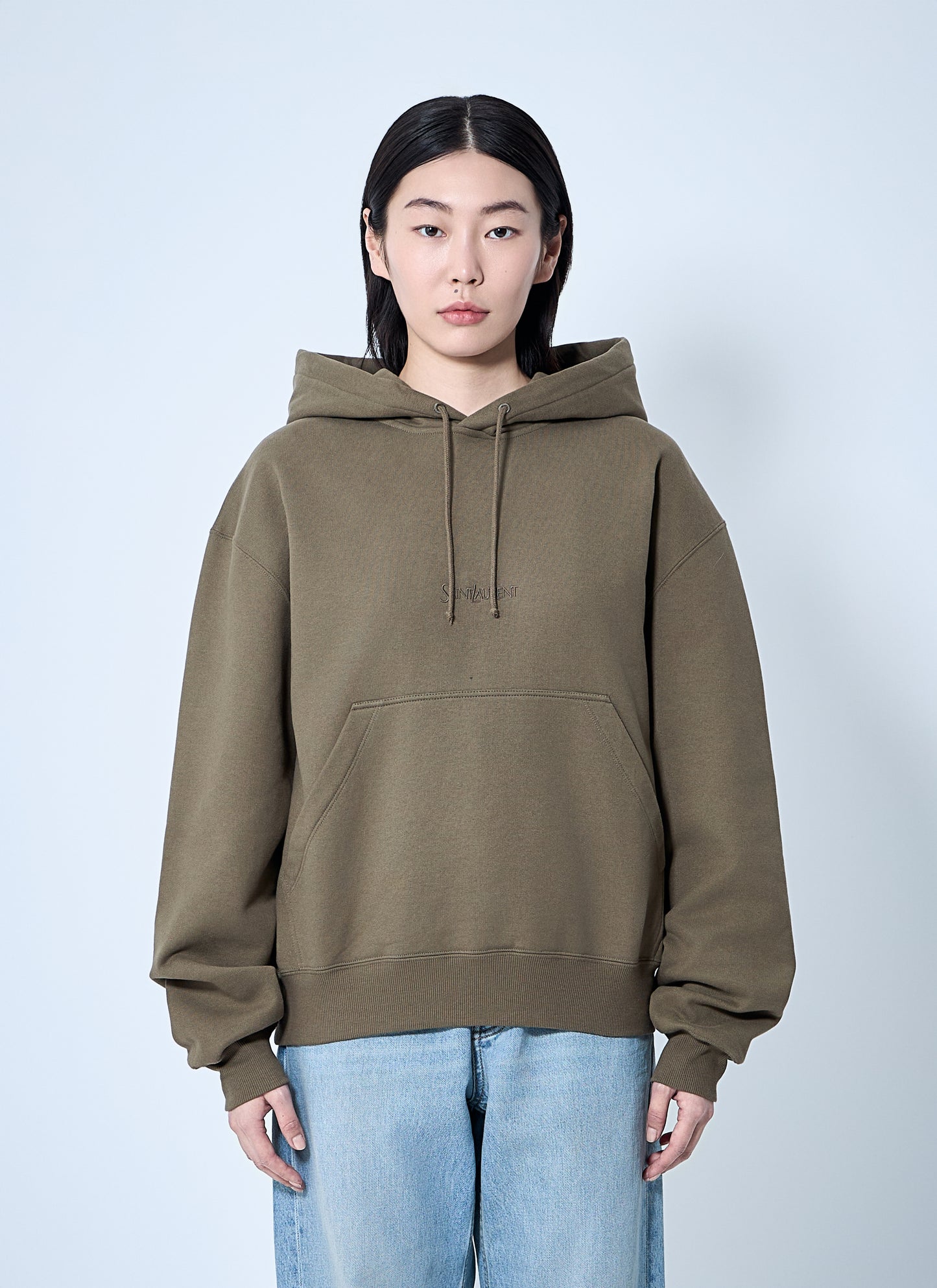Saint Laurent Women Hooded Logo Motif Sweatshirt SAINT LAURENT