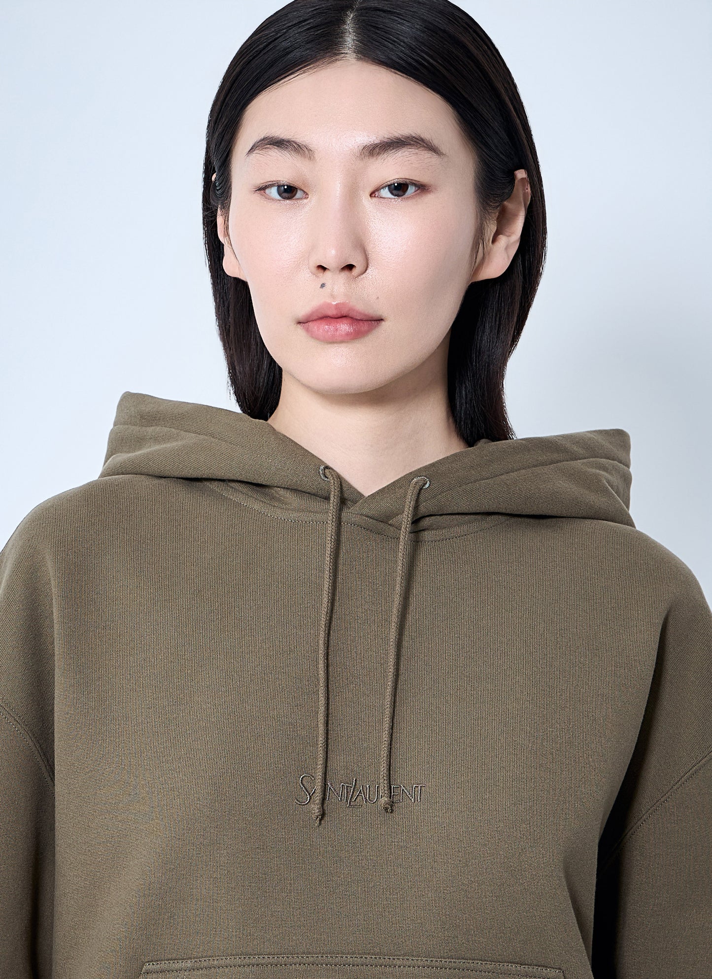 Saint Laurent Women Hooded Logo Motif Sweatshirt SAINT LAURENT