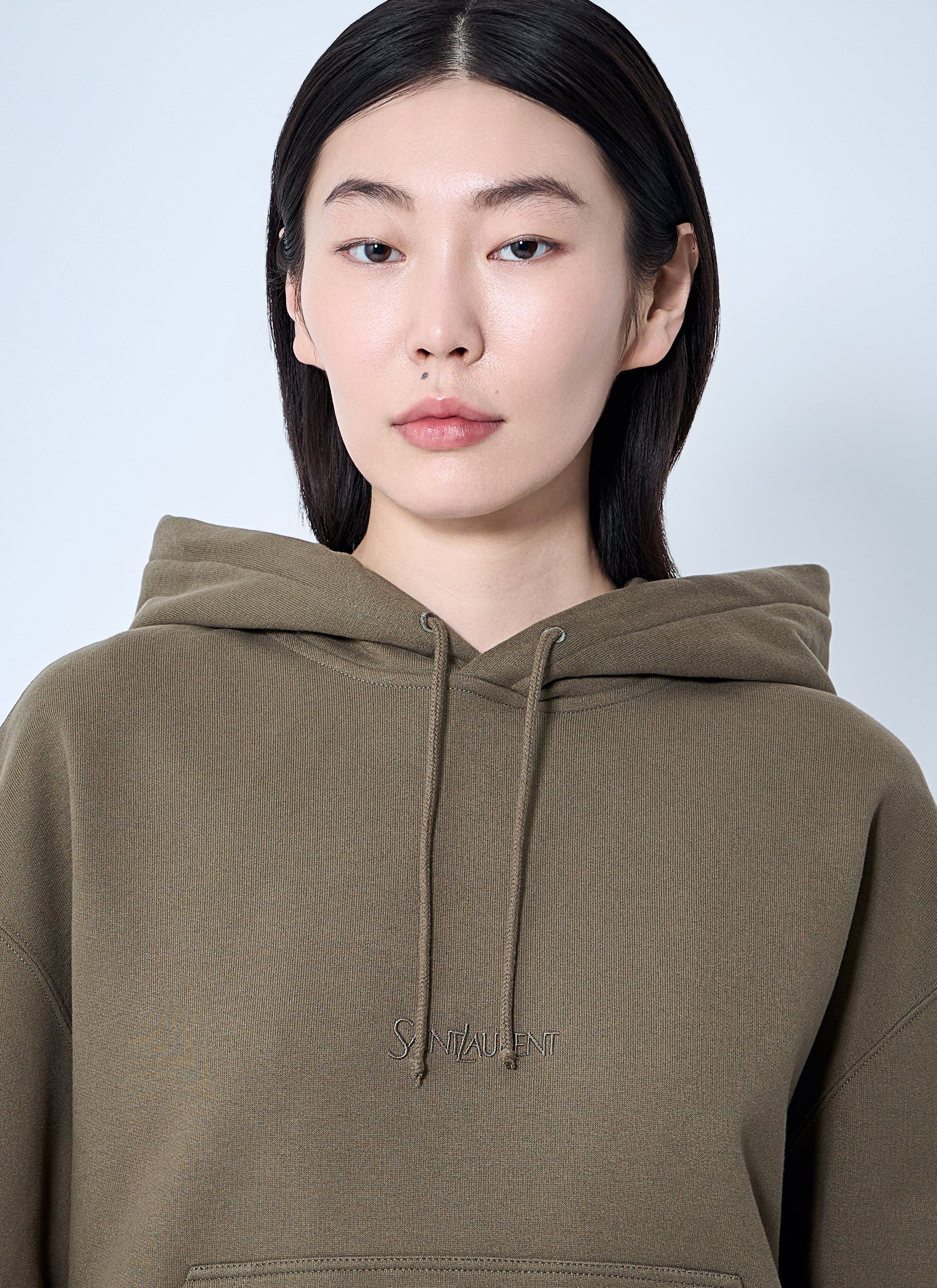Saint Laurent Women Hooded Logo Motif Sweatshirt SAINT LAURENT