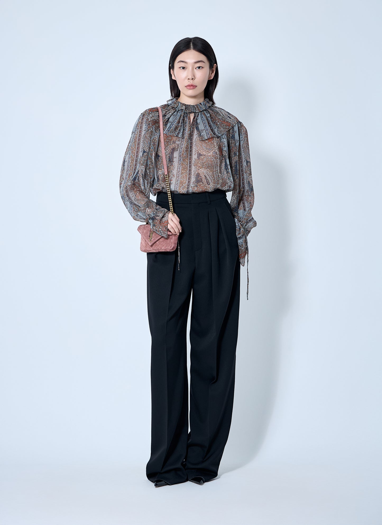 Saint Laurent Women Paisley Silk Georgette Blouse SAINT LAURENT