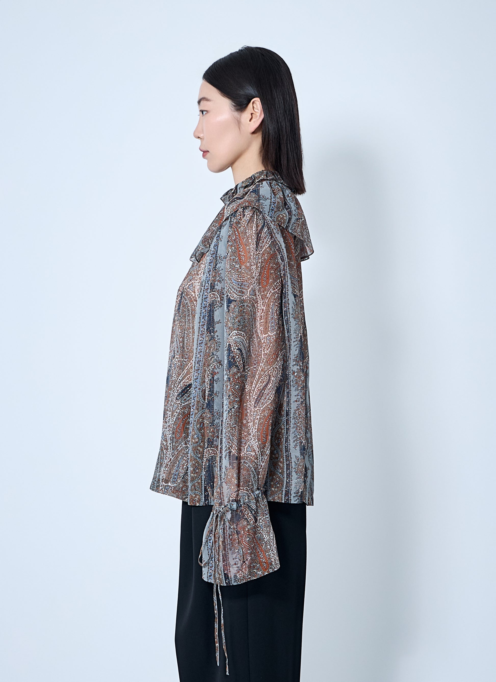 Saint Laurent Women Paisley Silk Georgette Blouse SAINT LAURENT