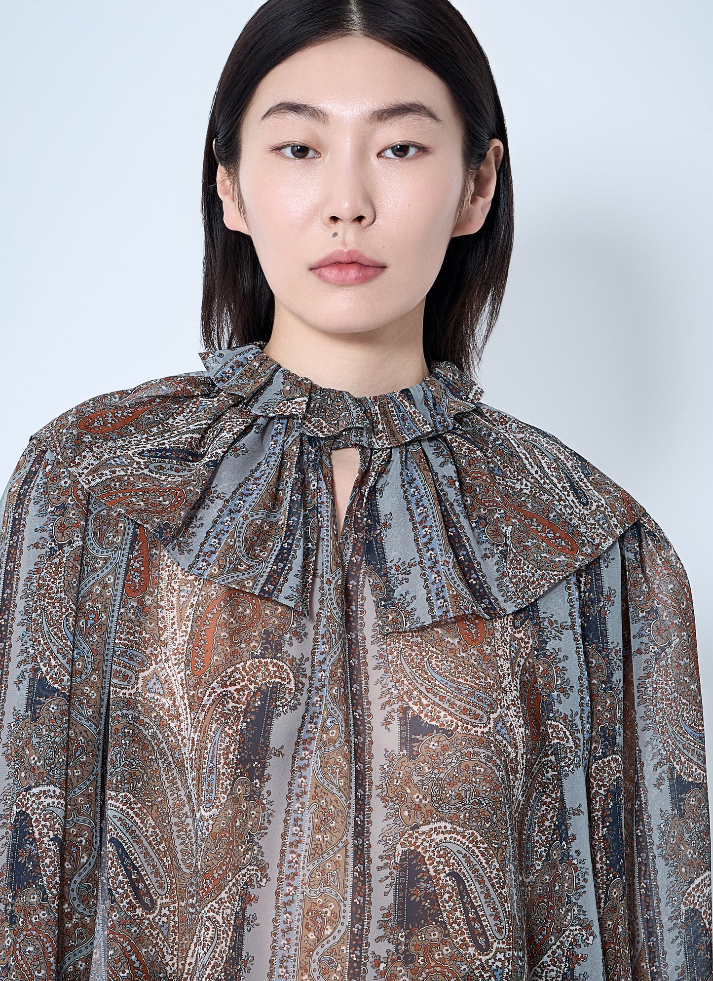 Saint Laurent Women Paisley Silk Georgette Blouse SAINT LAURENT
