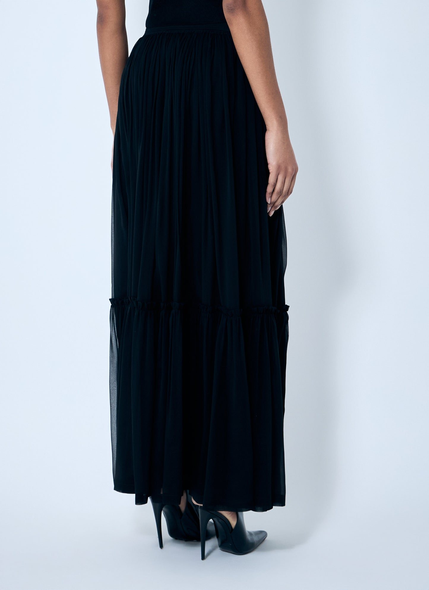 Saint Laurent Women Ruffled Silk Skirt SAINT LAURENT