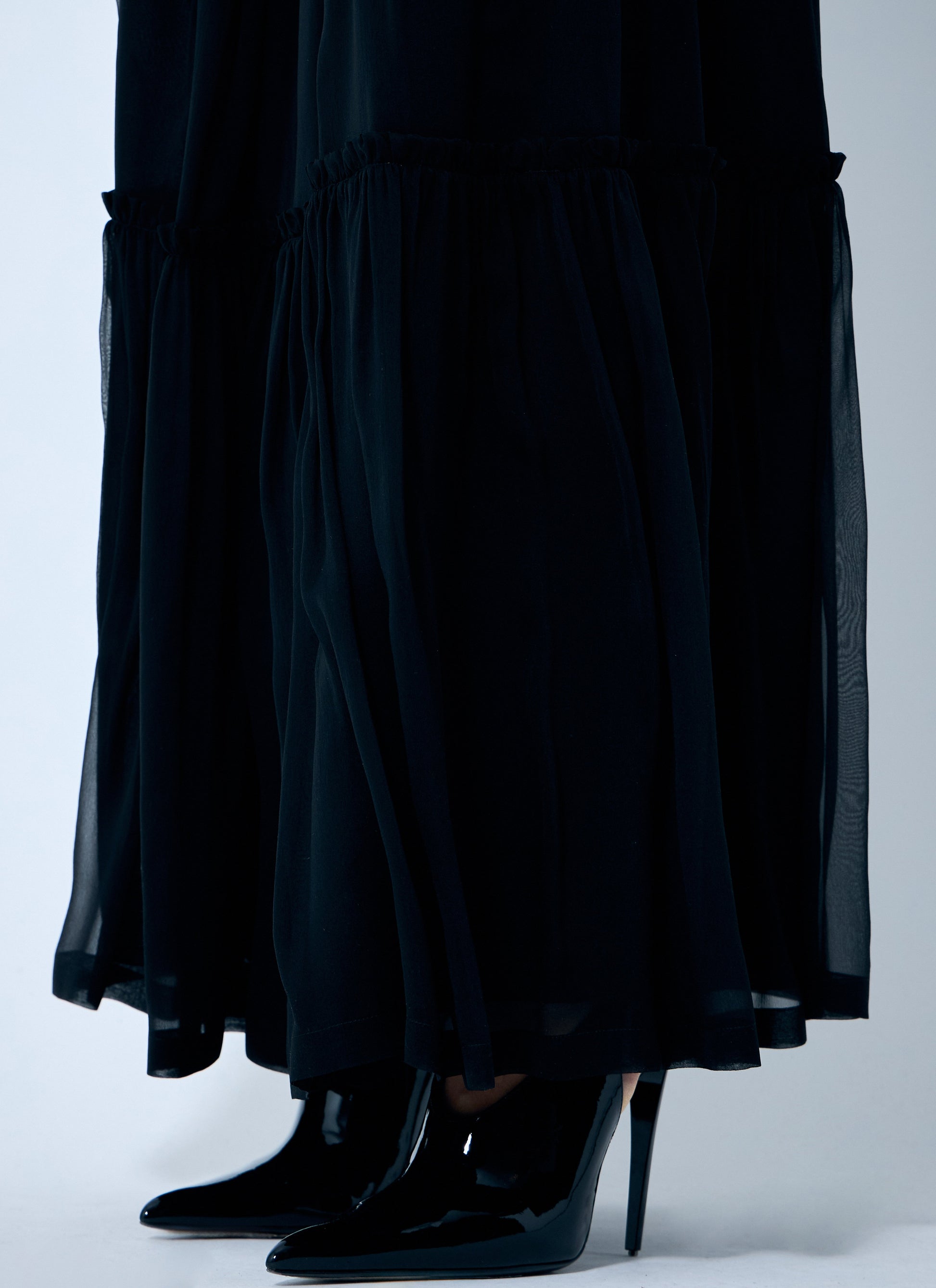 Saint Laurent Women Ruffled Silk Skirt SAINT LAURENT