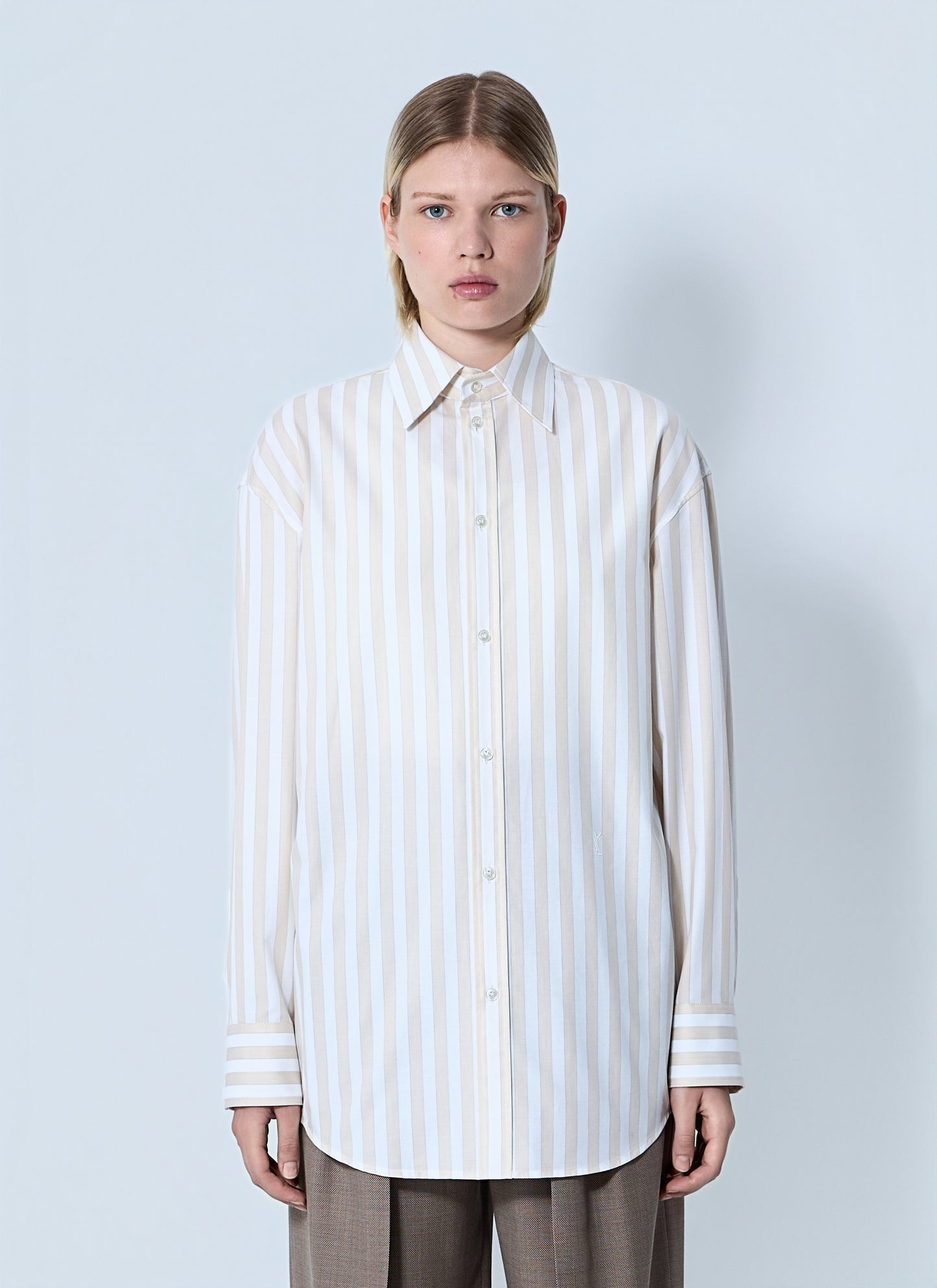 Saint Laurent Women Striped Button-Down Shirt SAINT LAURENT