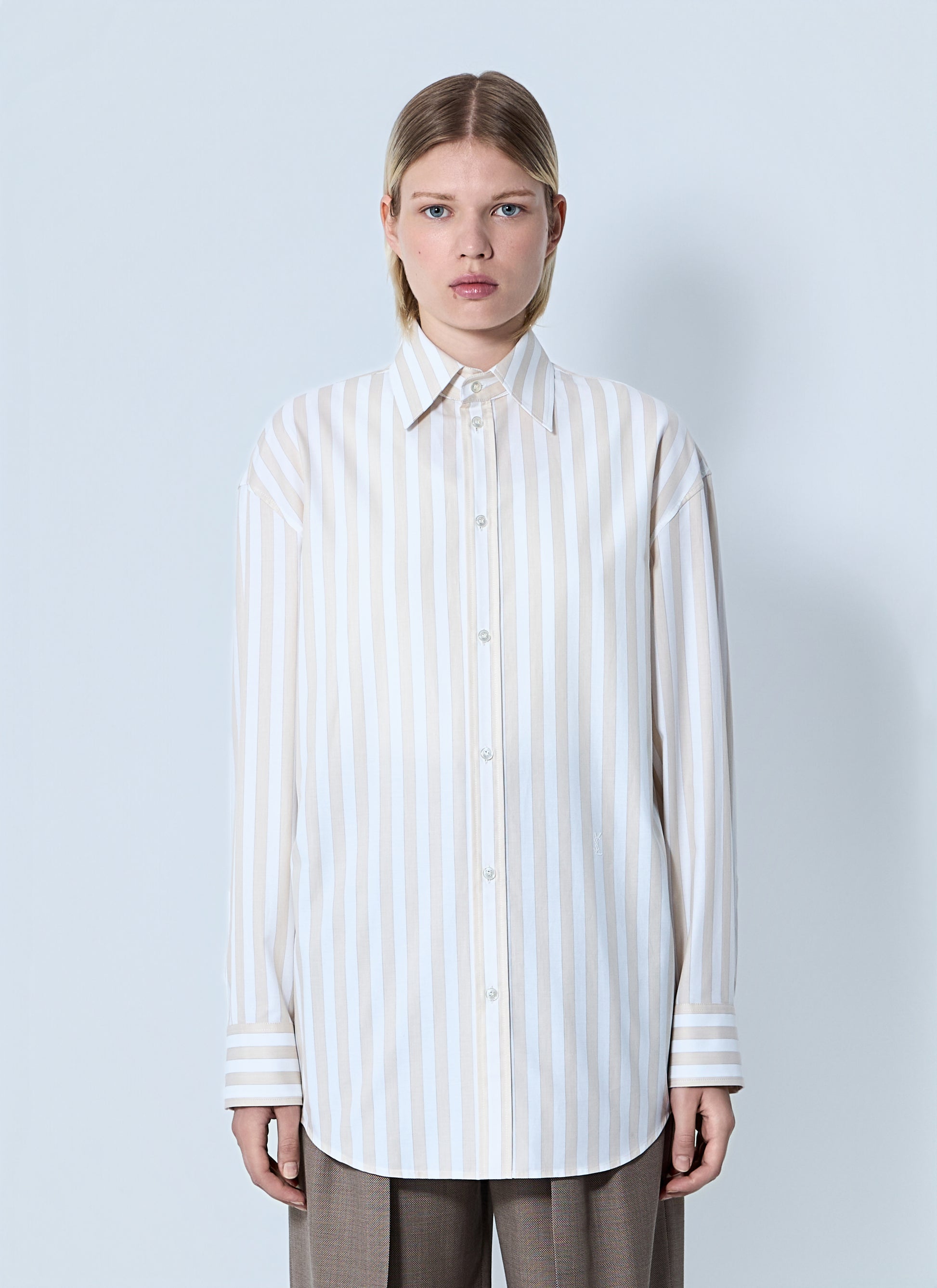 Saint Laurent Women Striped Button-Down Shirt SAINT LAURENT