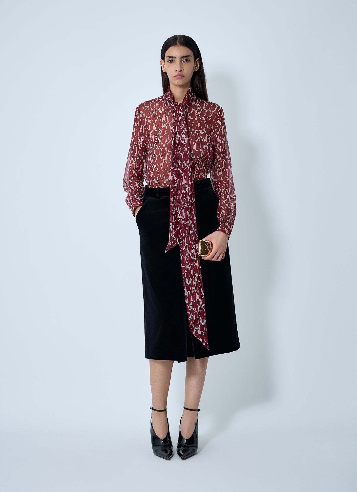 Saint Laurent Women Tailored Cropped Cotton Pants SAINT LAURENT