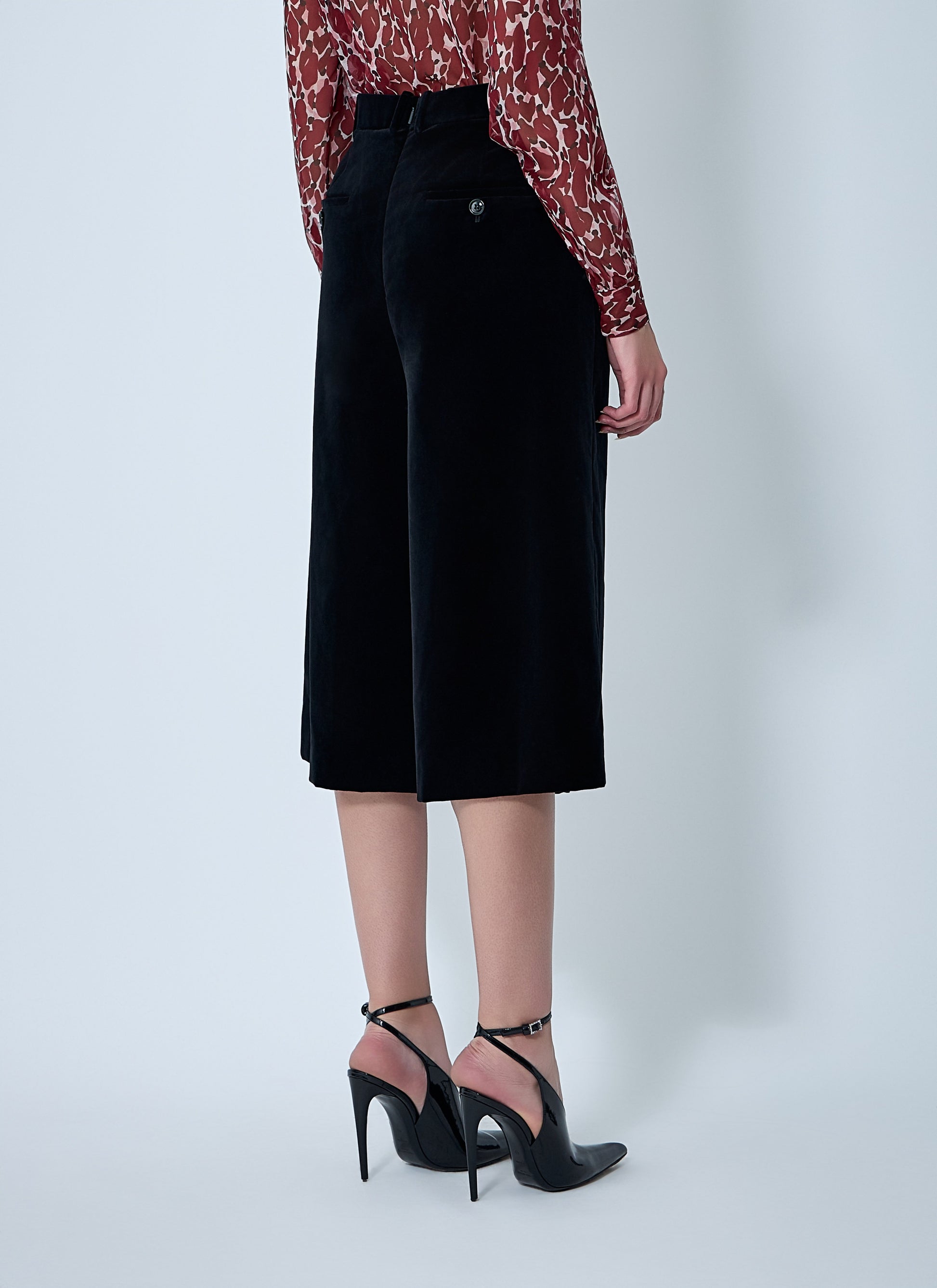 Saint Laurent Women Tailored Cropped Cotton Pants SAINT LAURENT