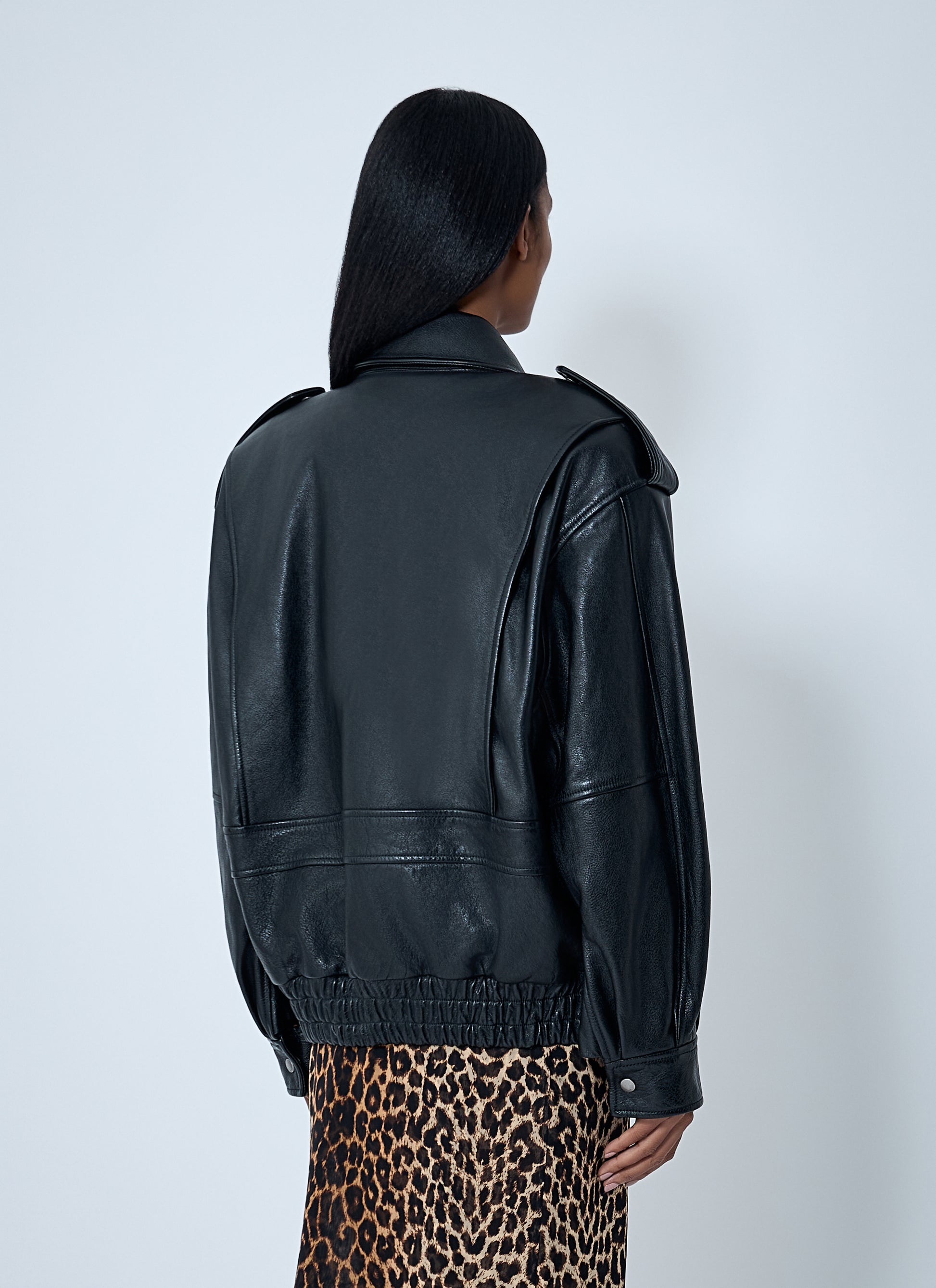 Saint Laurent Women Grained Leather Jacket SAINT LAURENT