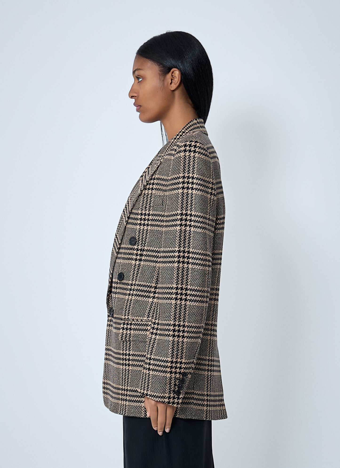 Saint Laurent Women Double-Breasted Plaid Blazer SAINT LAURENT