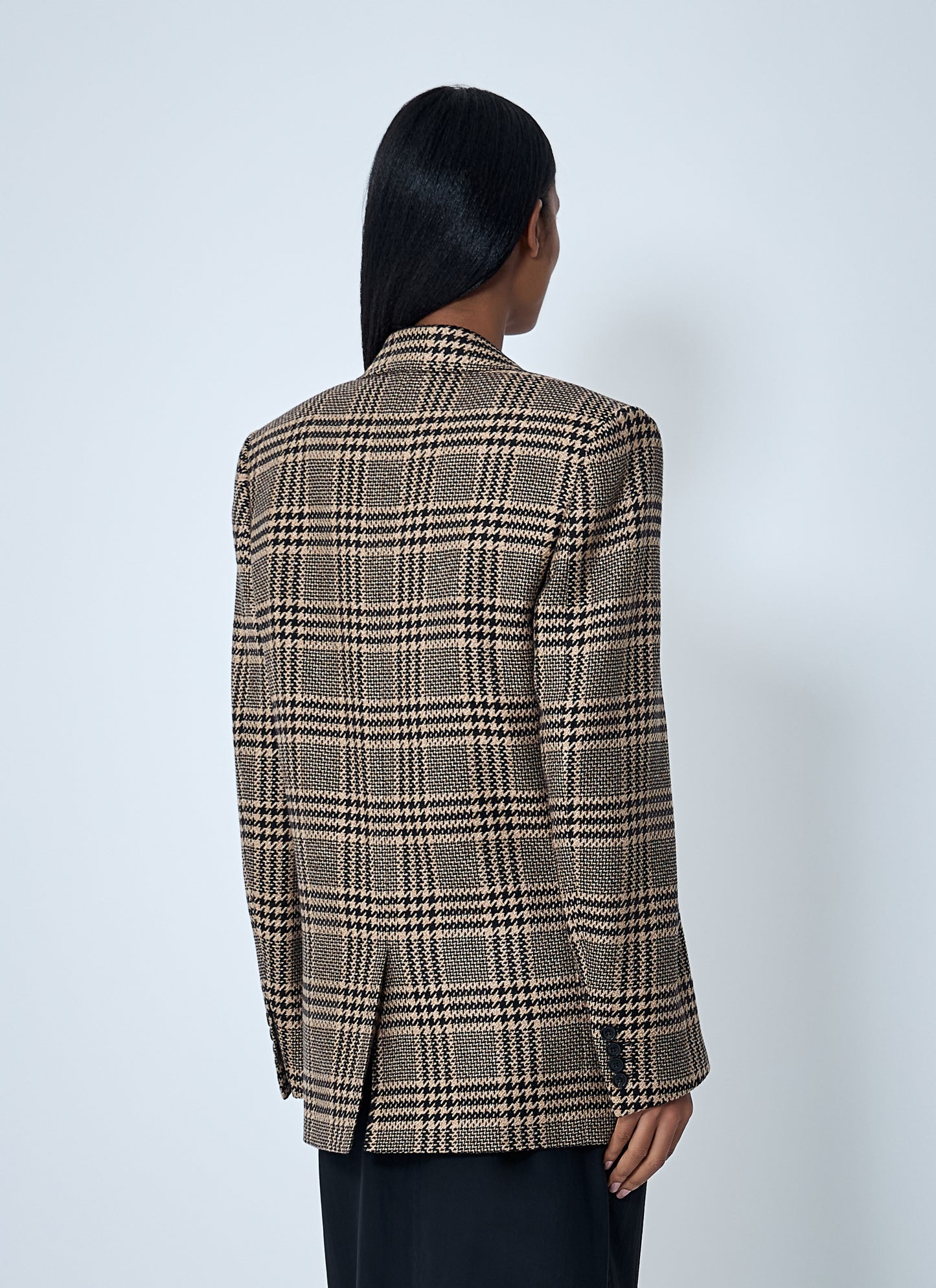 Saint Laurent Women Double-Breasted Plaid Blazer SAINT LAURENT
