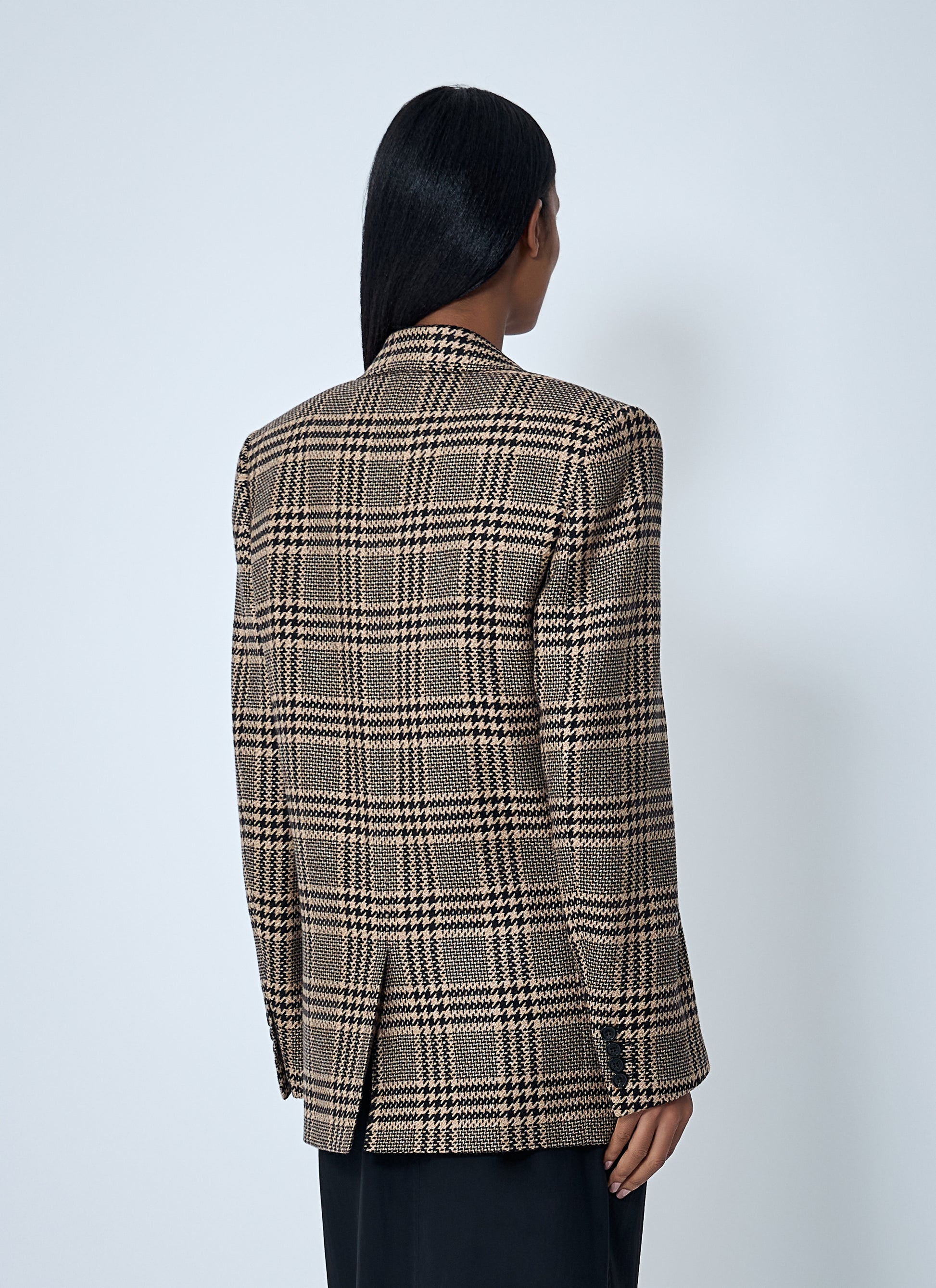 Saint Laurent Women Double-Breasted Plaid Blazer SAINT LAURENT