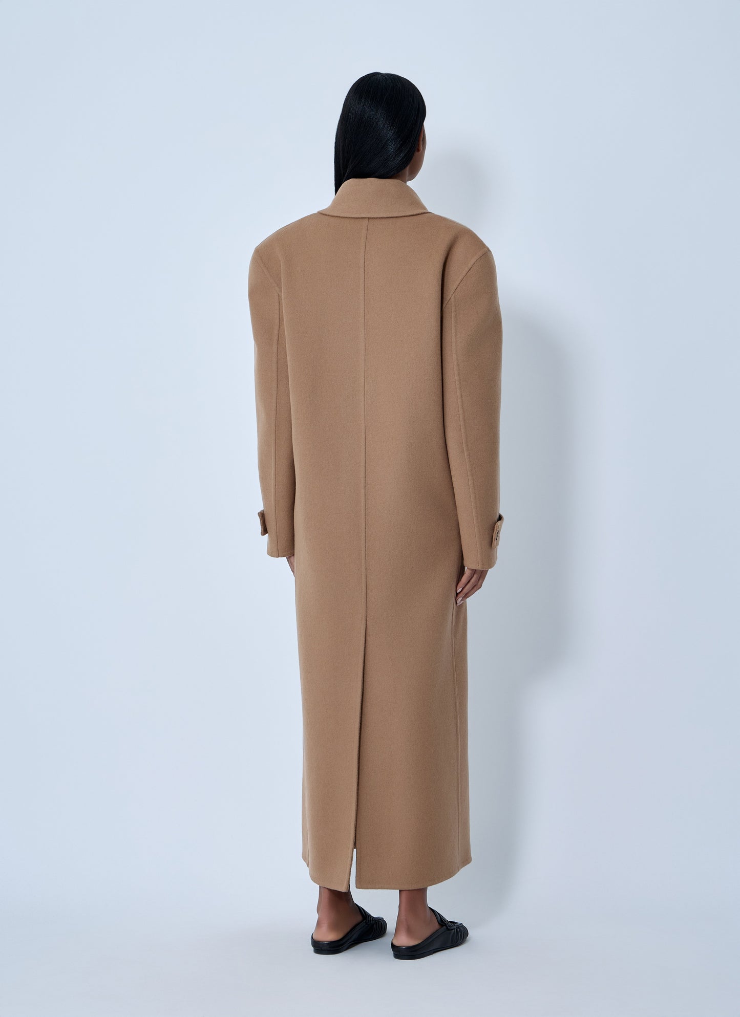 Saint Laurent Women Brushed Cashmere-And-Wool-Blend Coat SAINT LAURENT