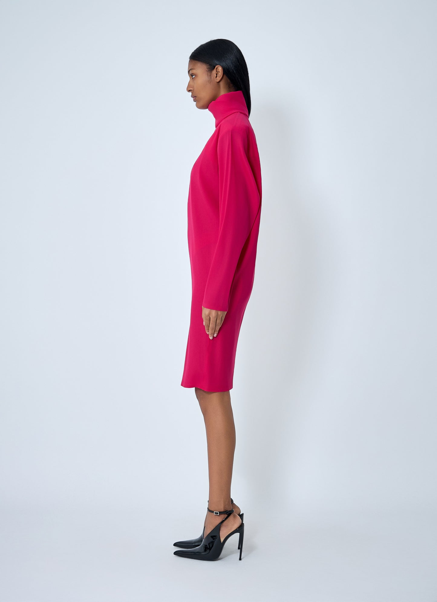 Saint Laurent Women High Neck Long Sleeve Dress SAINT LAURENT