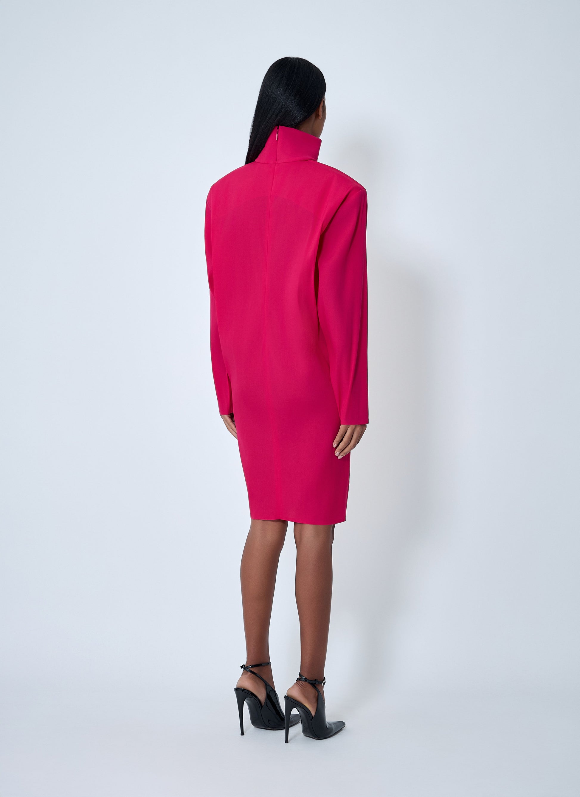 Saint Laurent Women High Neck Long Sleeve Dress SAINT LAURENT