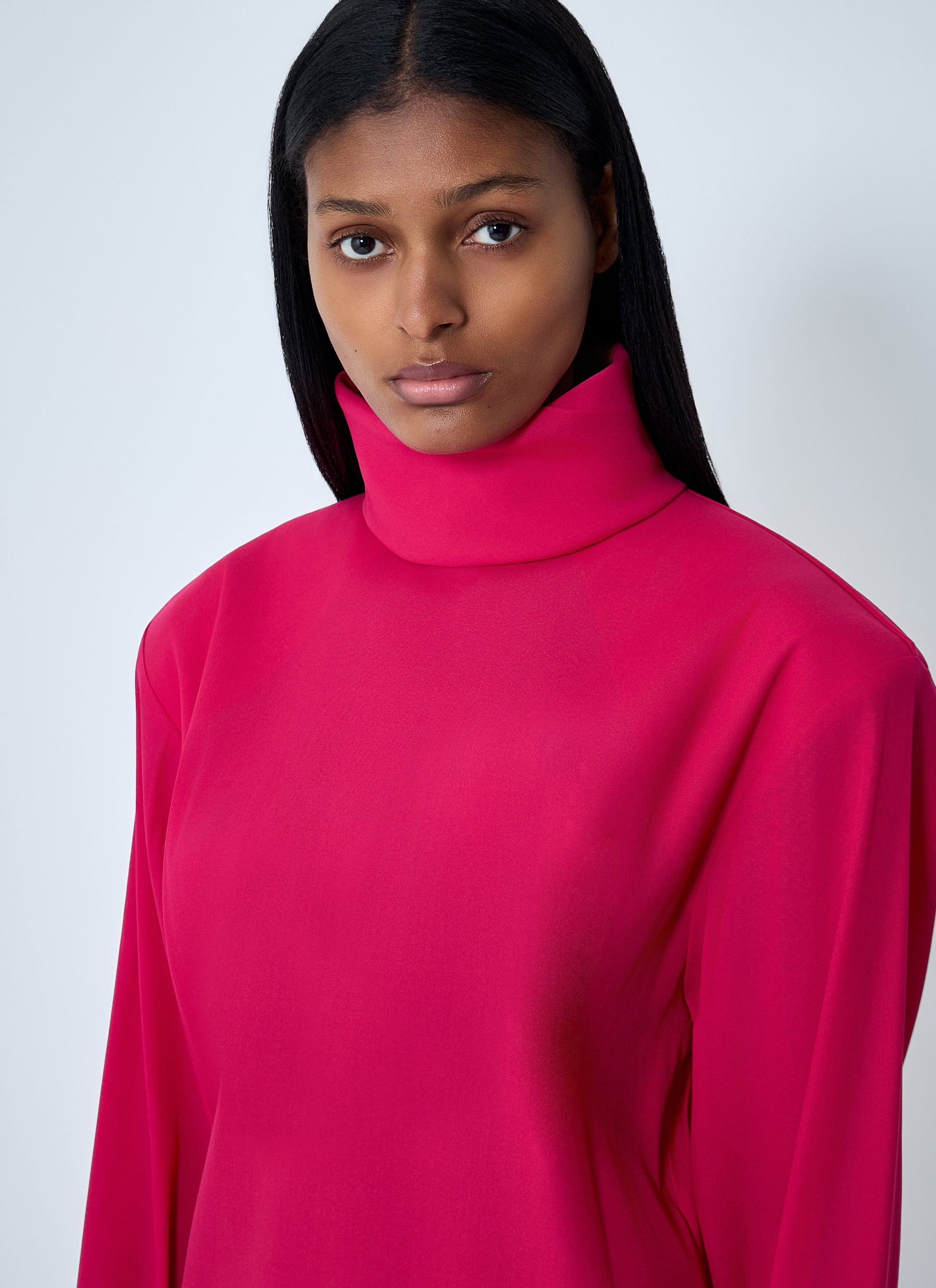 Saint Laurent Women High Neck Long Sleeve Dress SAINT LAURENT
