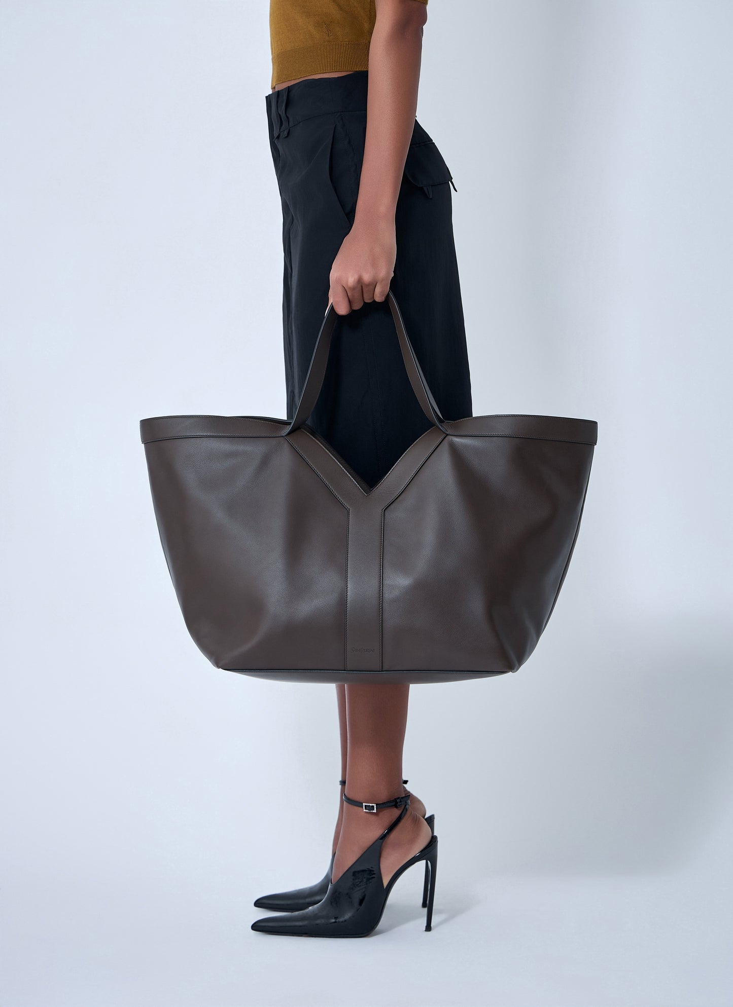 Saint Laurent Women Large Y-Shaped Leather Tote Bag SAINT LAURENT