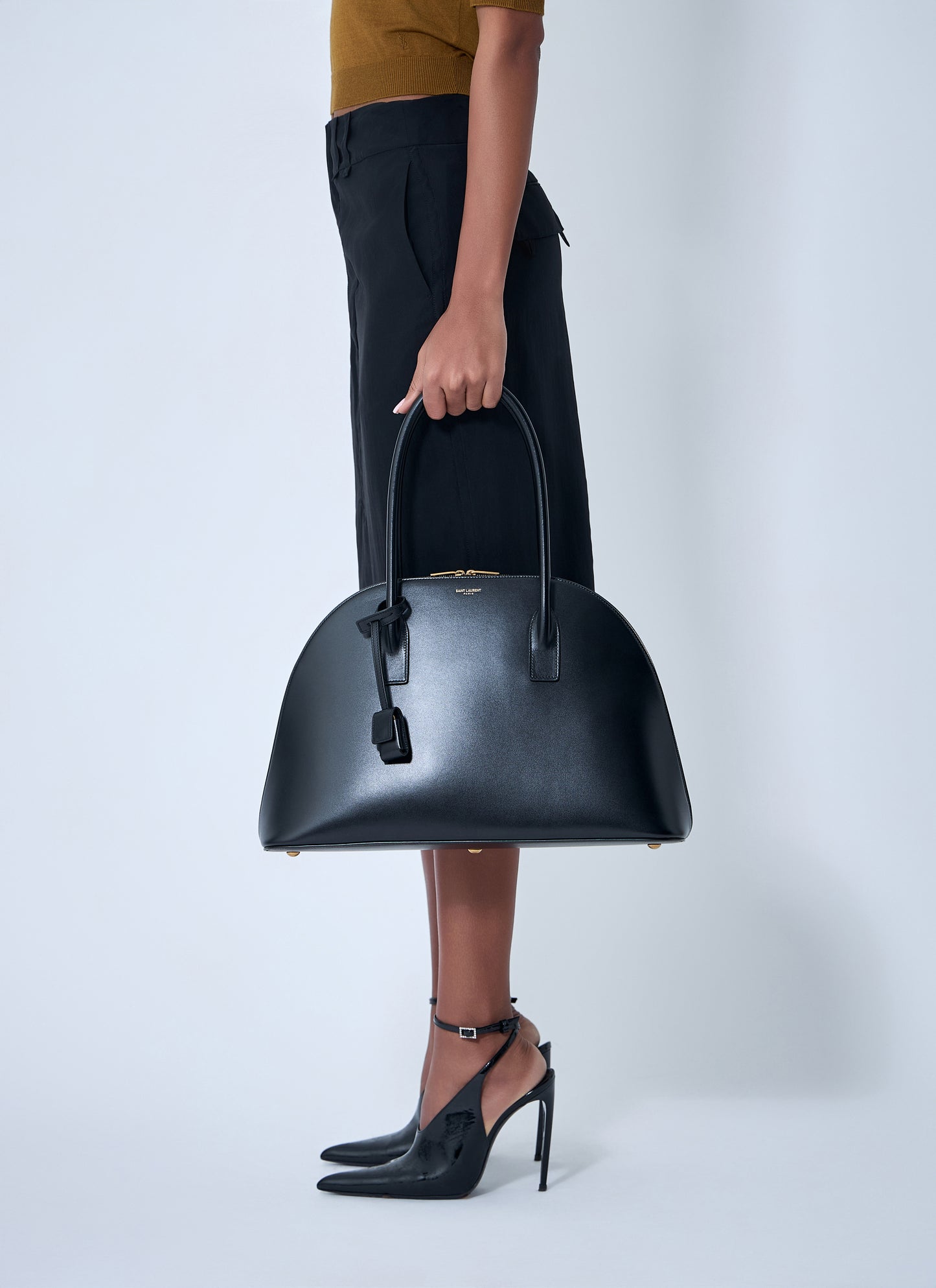 Saint Laurent Women Leather Bowling Bag SAINT LAURENT