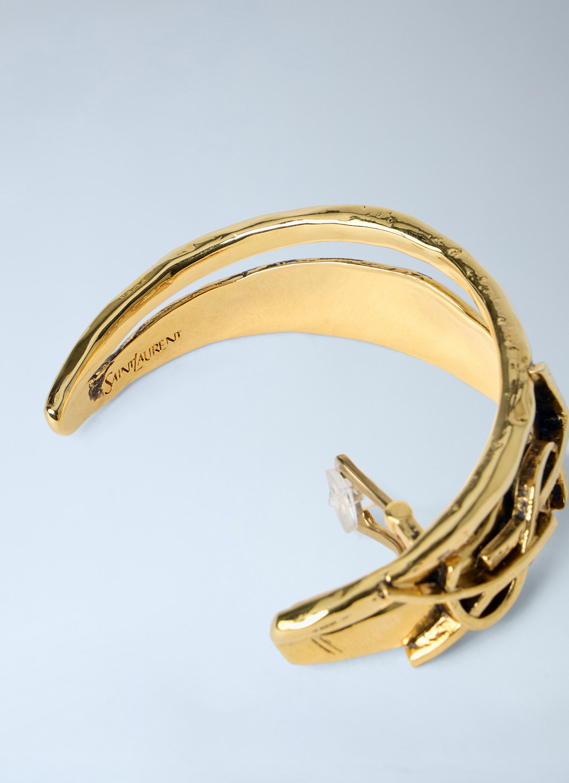Saint Laurent Women Sculpted Hoop Earrings SAINT LAURENT