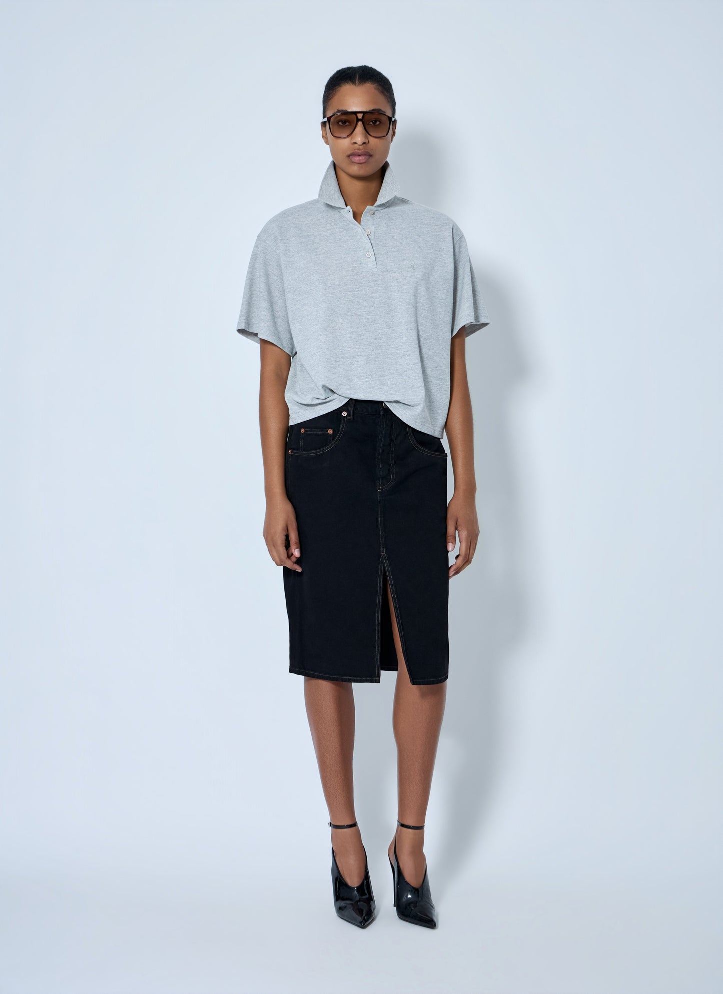 Saint Laurent Women Short Sleeve Polo Shirt SAINT LAURENT
