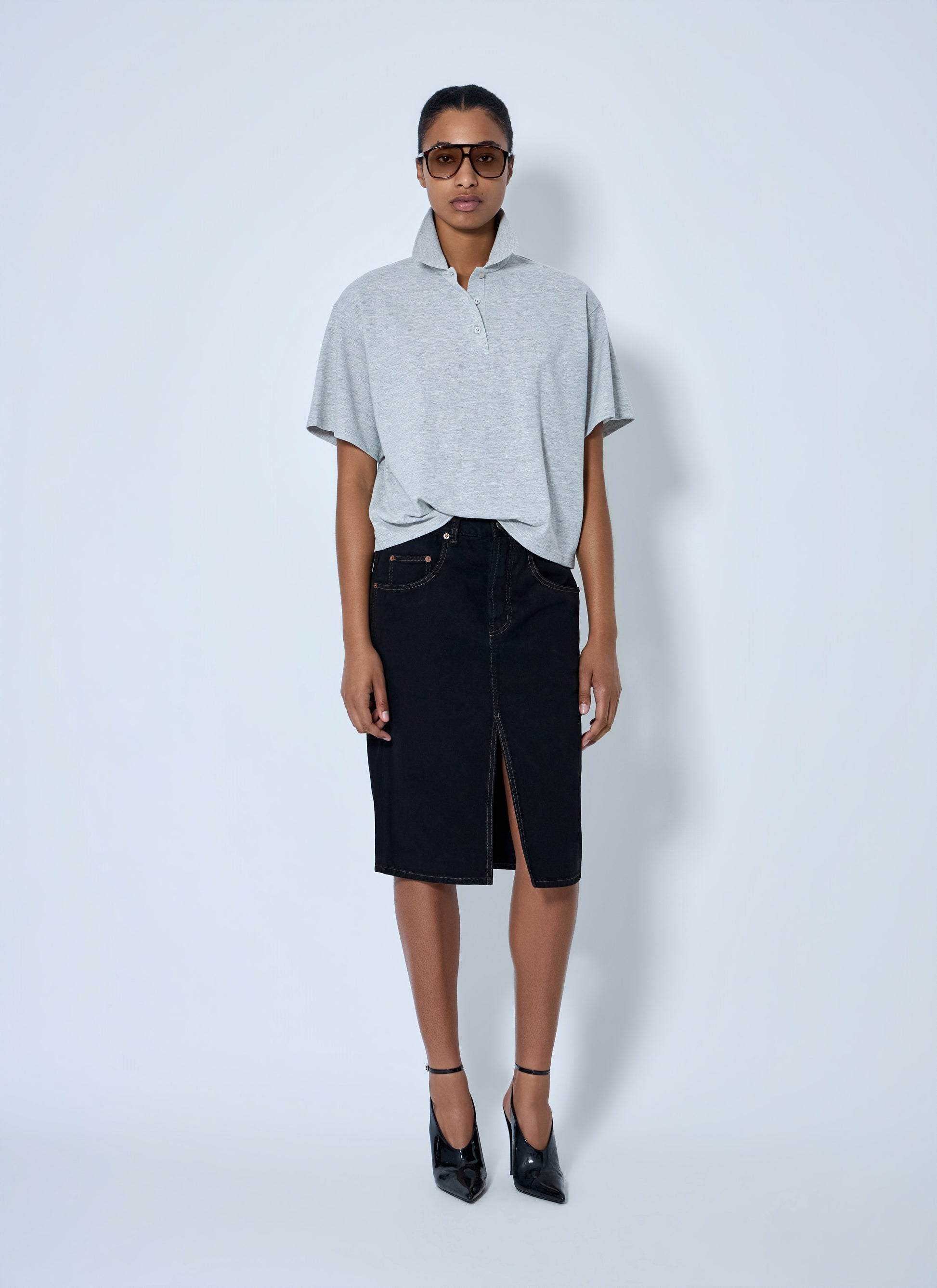Saint Laurent Women Short Sleeve Polo Shirt SAINT LAURENT
