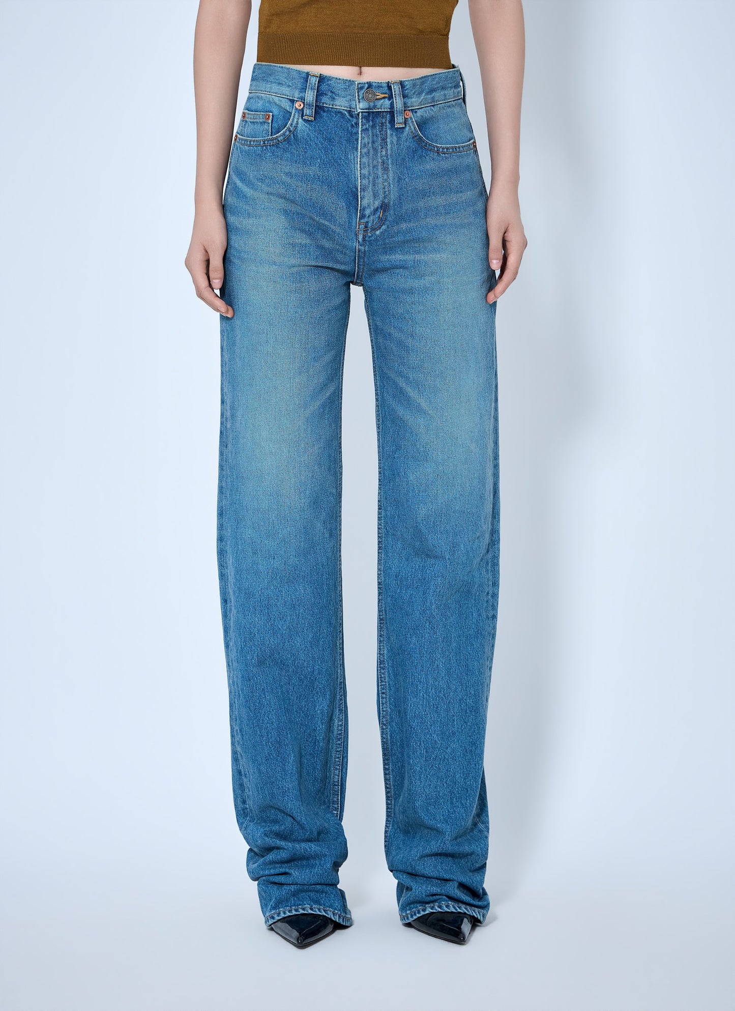 Saint Laurent Women Flared High-Waisted Five-Pocket Jeans SAINT LAURENT
