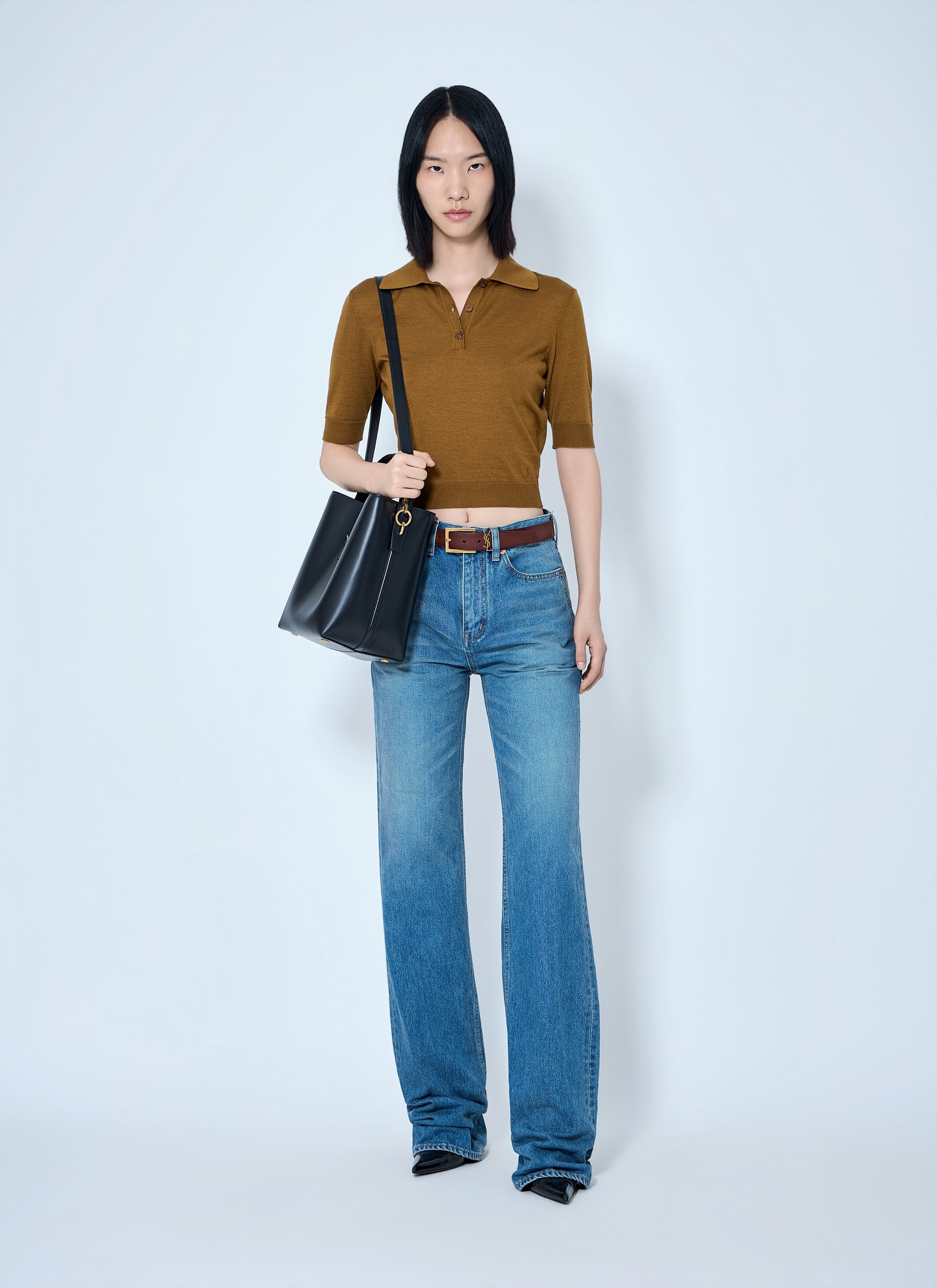 Saint Laurent Women Flared High-Waisted Five-Pocket Jeans SAINT LAURENT