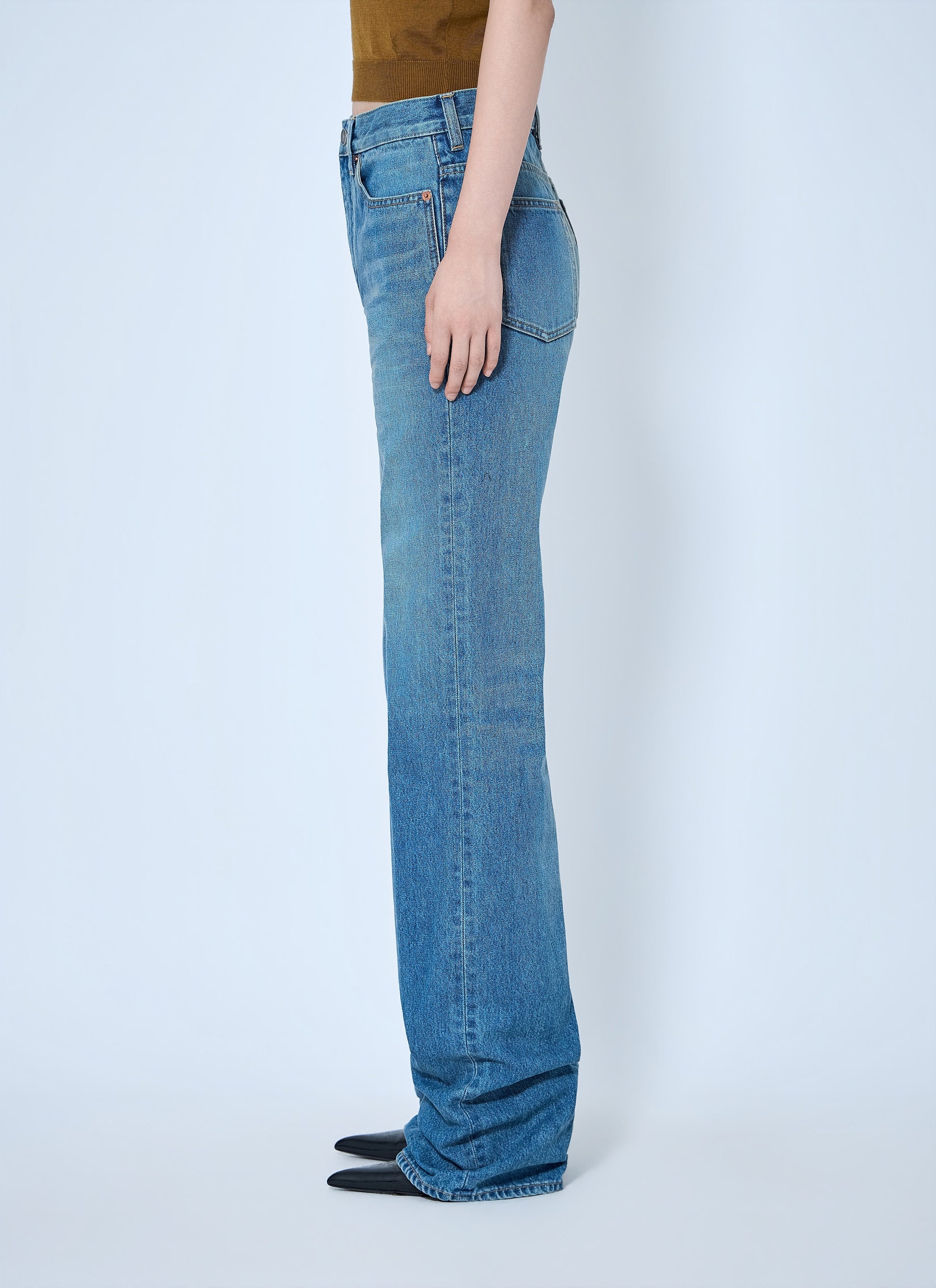 Saint Laurent Women Flared High-Waisted Five-Pocket Jeans SAINT LAURENT