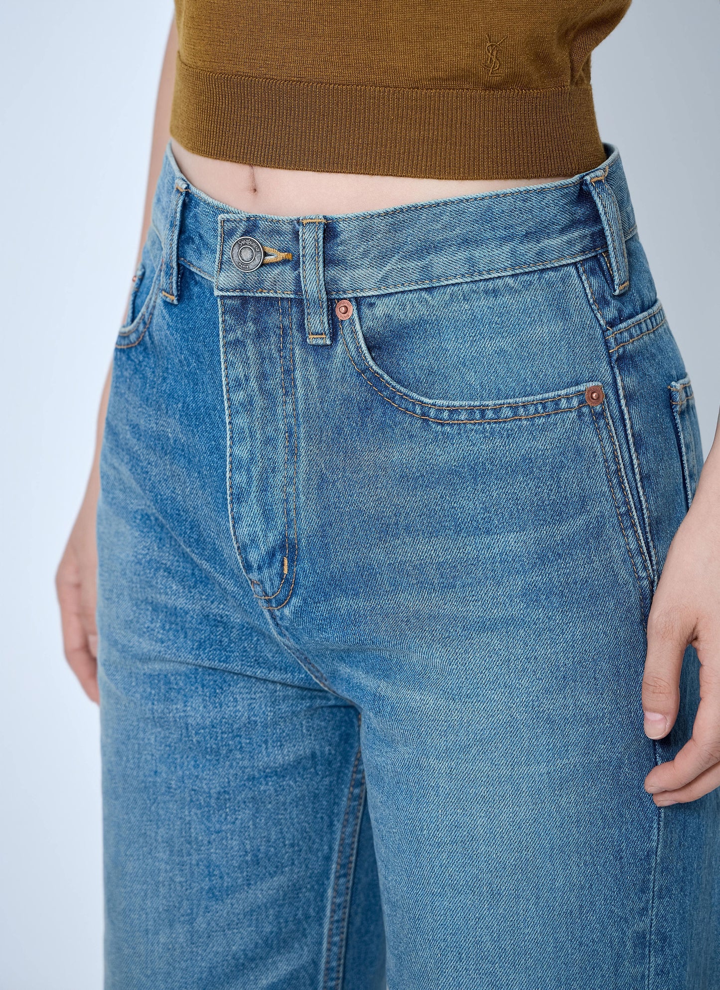 Saint Laurent Women Flared High-Waisted Five-Pocket Jeans SAINT LAURENT