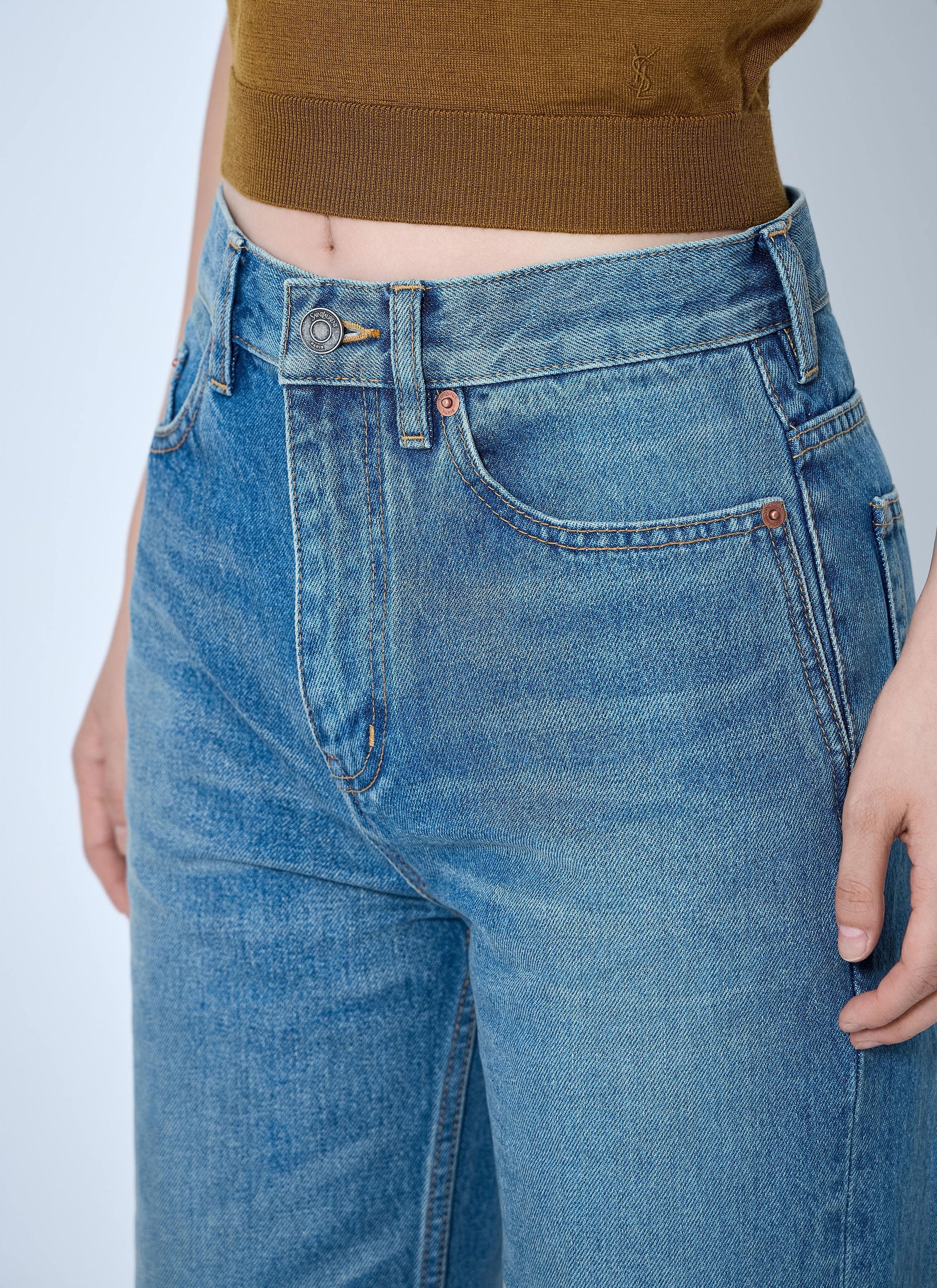 Saint Laurent Women Flared High-Waisted Five-Pocket Jeans SAINT LAURENT