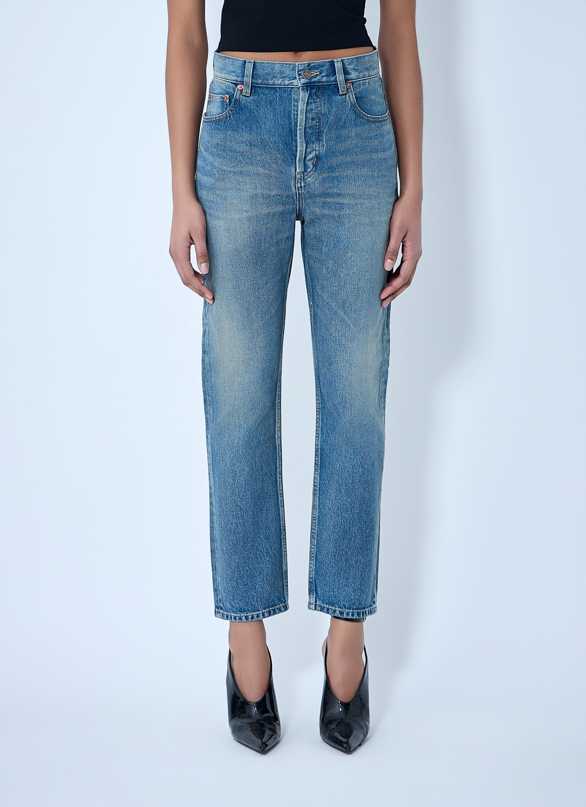 Saint Laurent Women 90S High-Rise Cropped Slim Jeans SAINT LAURENT