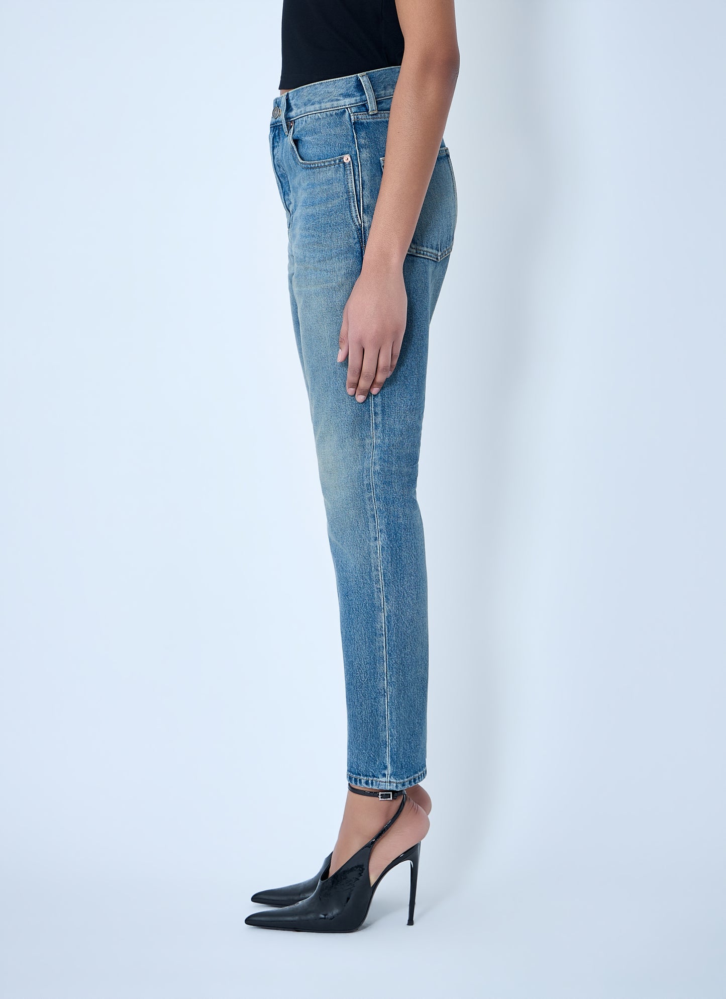 Saint Laurent Women 90S High-Rise Cropped Slim Jeans SAINT LAURENT