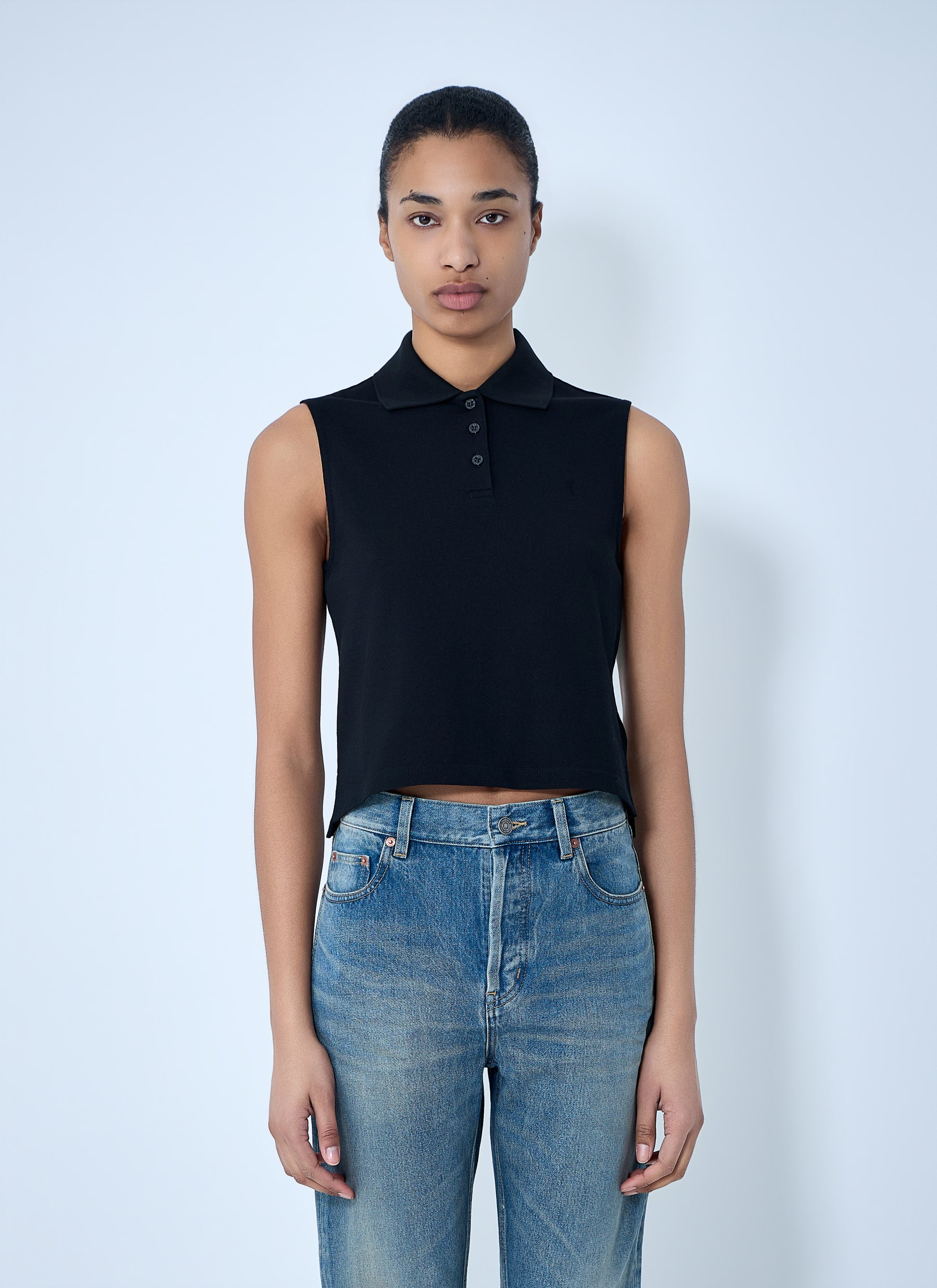 Saint Laurent Women Cassandre Polo Shirt SAINT LAURENT