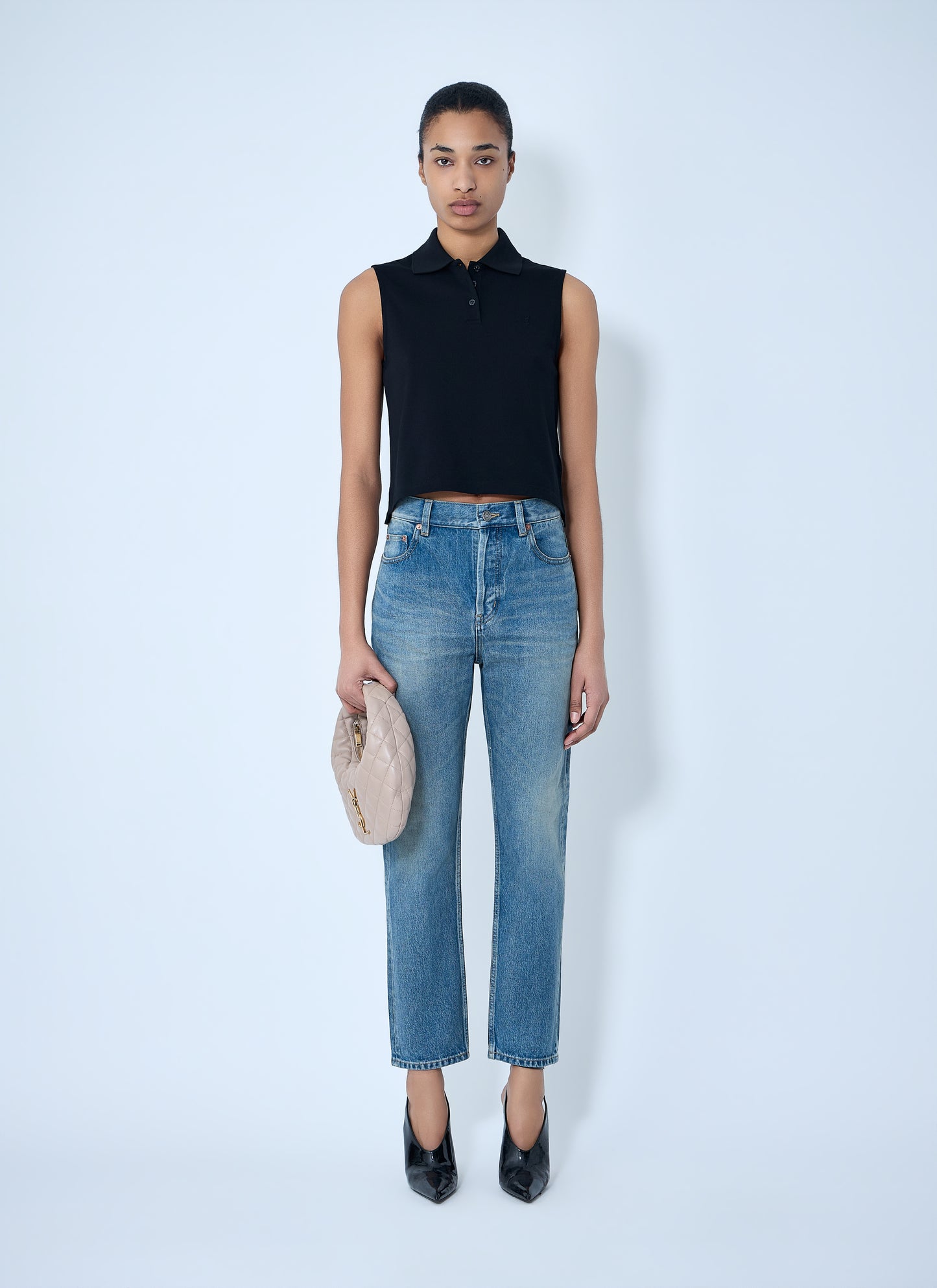 Saint Laurent Women Cassandre Polo Shirt SAINT LAURENT
