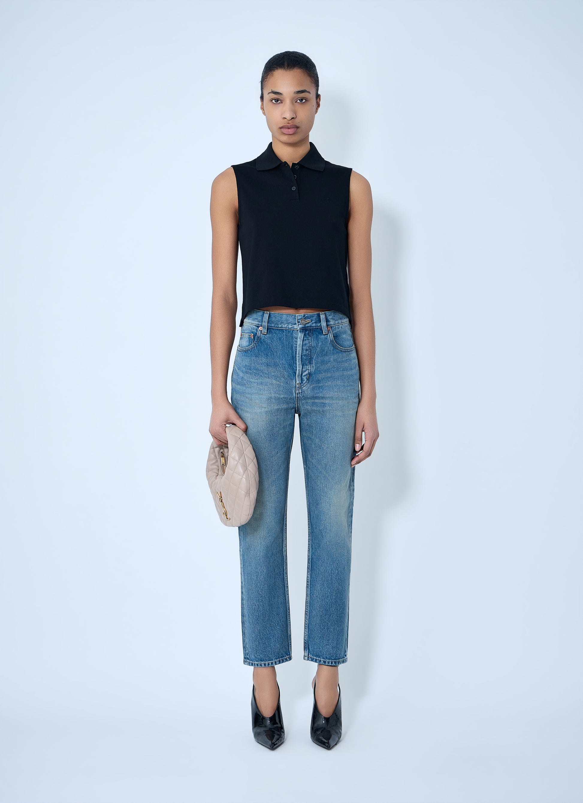 Saint Laurent Women Cassandre Polo Shirt SAINT LAURENT