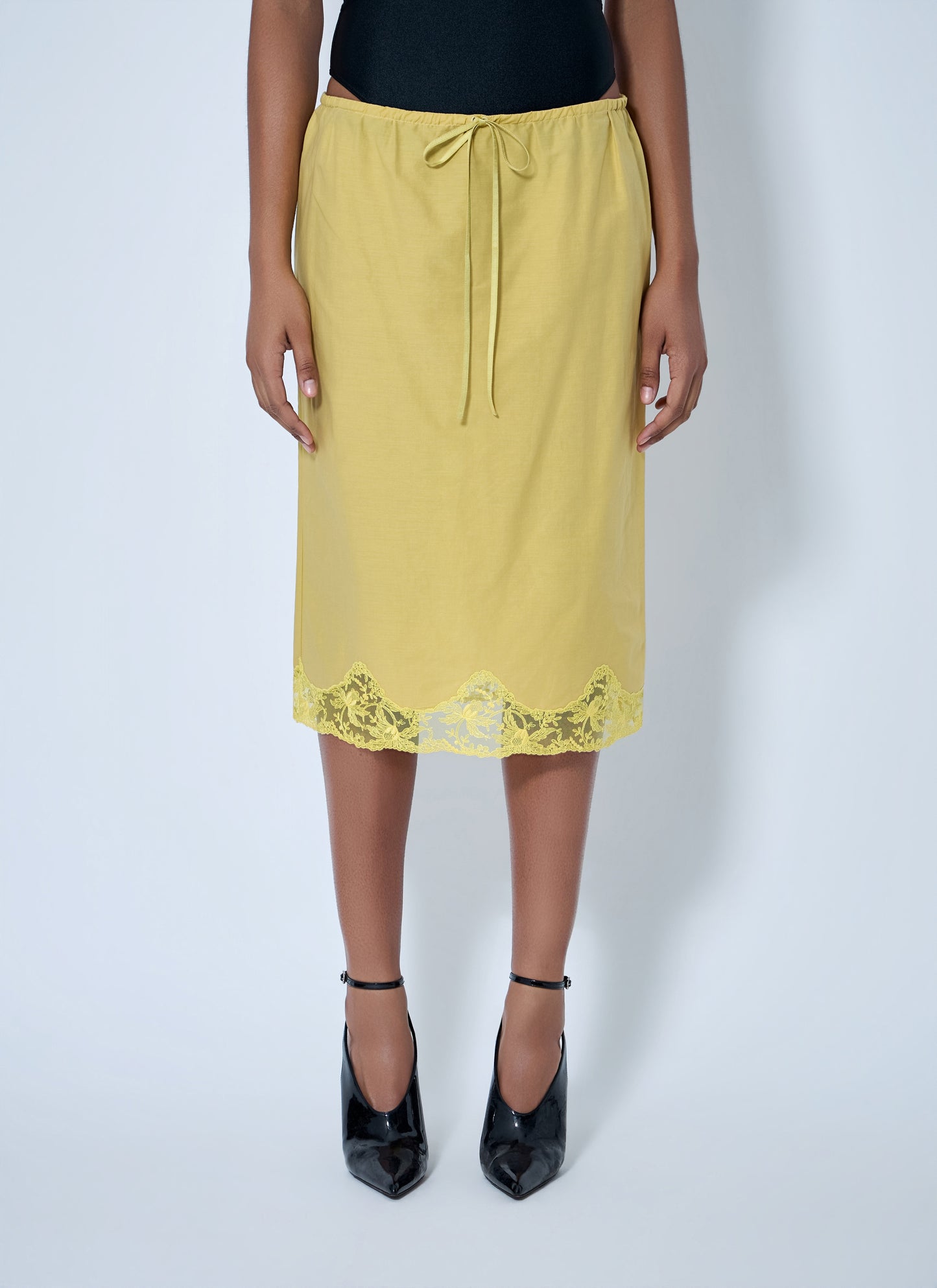 Saint Laurent Women Laced Half-Slip Skirt SAINT LAURENT
