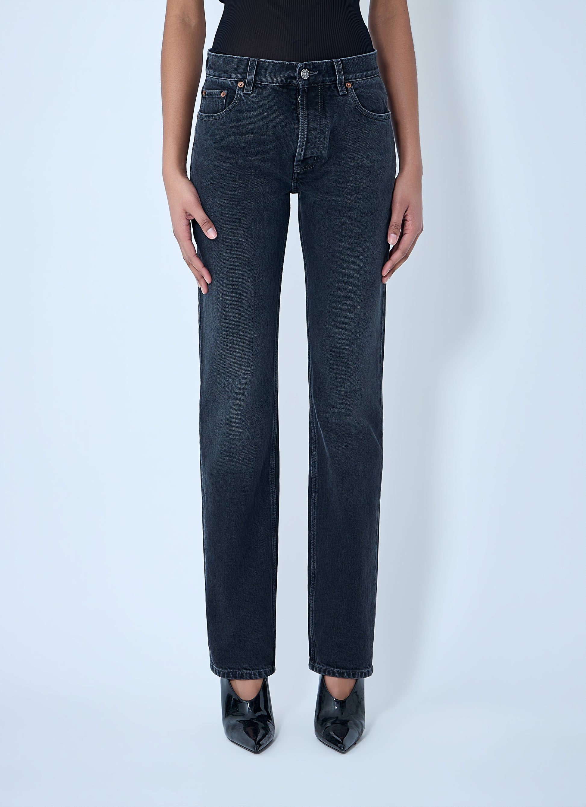 Saint Laurent Women Straight High Rise Jeans SAINT LAURENT