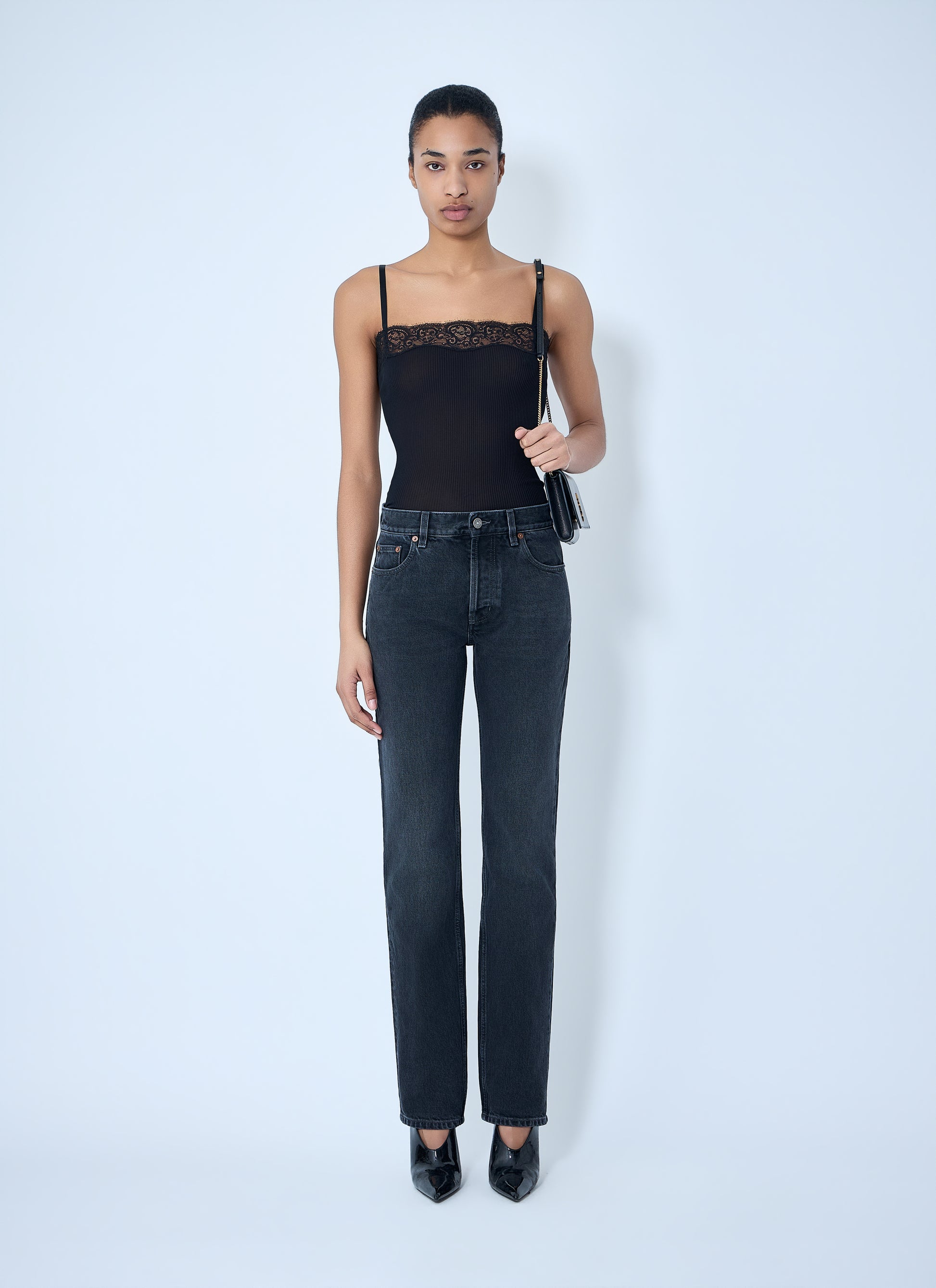 Saint Laurent Women Straight High Rise Jeans SAINT LAURENT