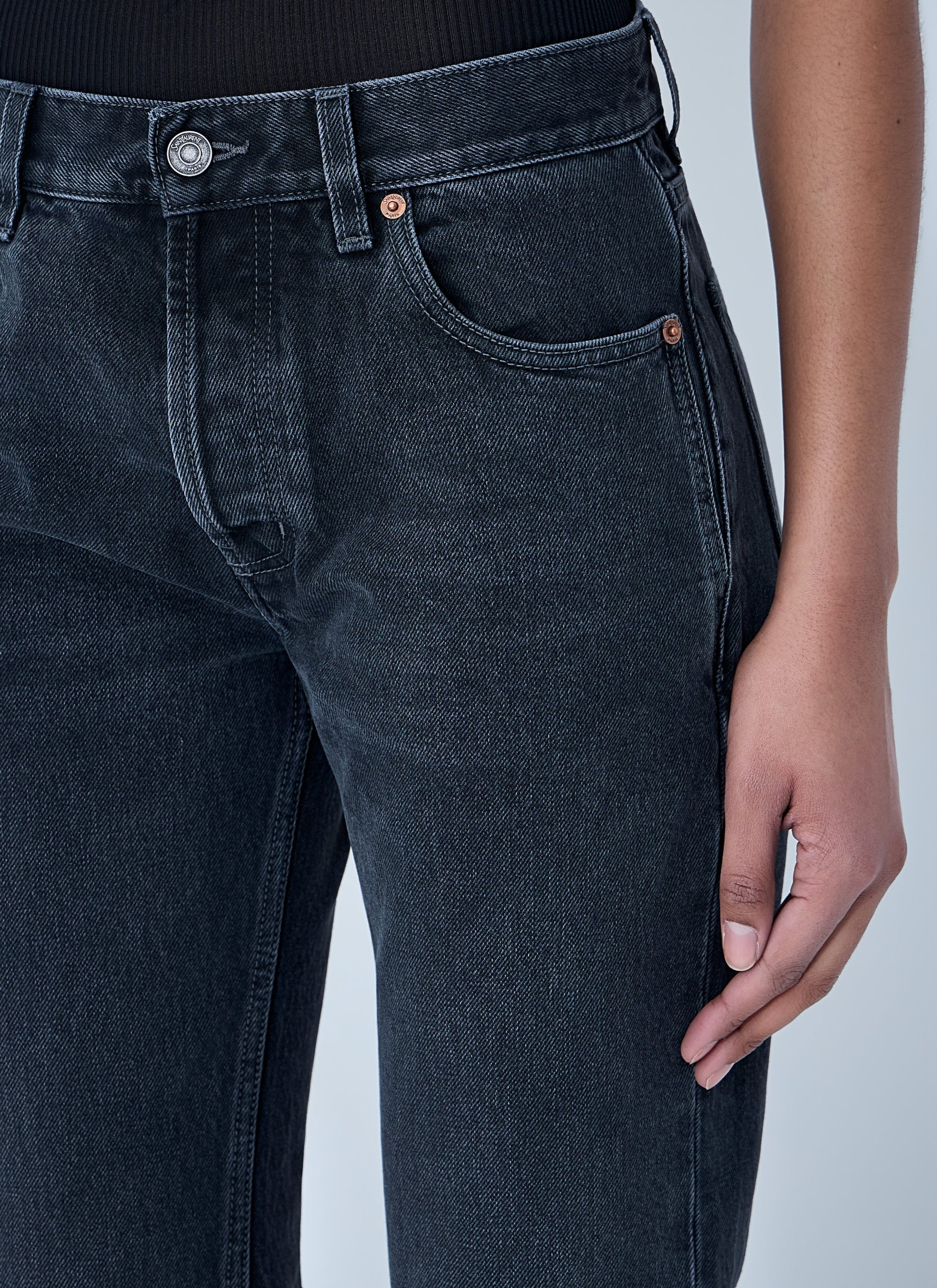Saint Laurent Women Straight High Rise Jeans SAINT LAURENT