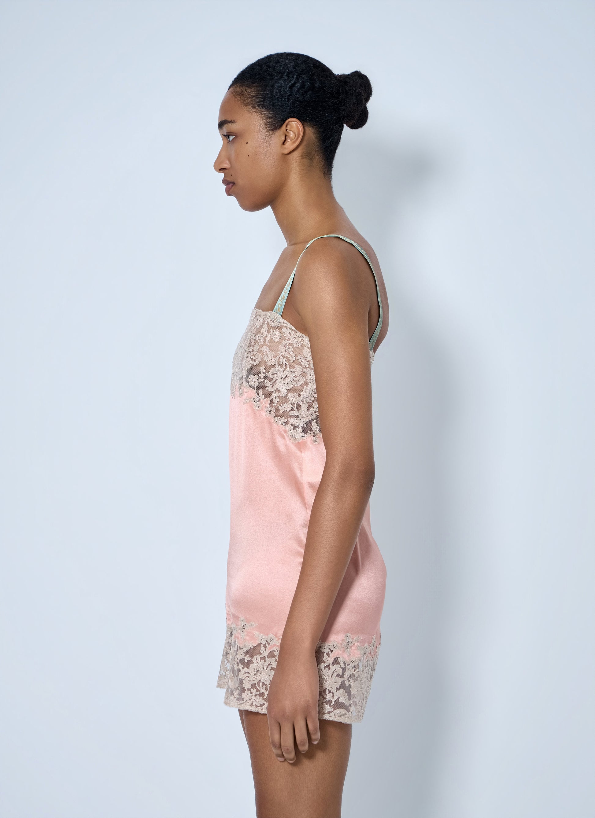 Saint Laurent Women Sleeveless Lace-Trimmed Slip Dress SAINT LAURENT