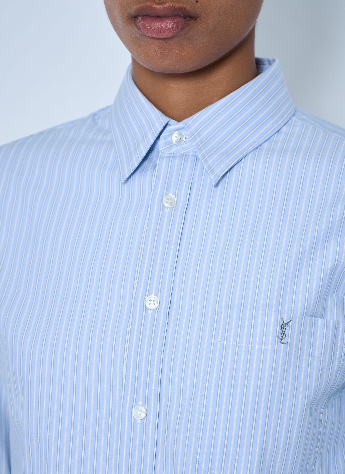 Saint Laurent Women Striped Cotton Poplin Shirt SAINT LAURENT