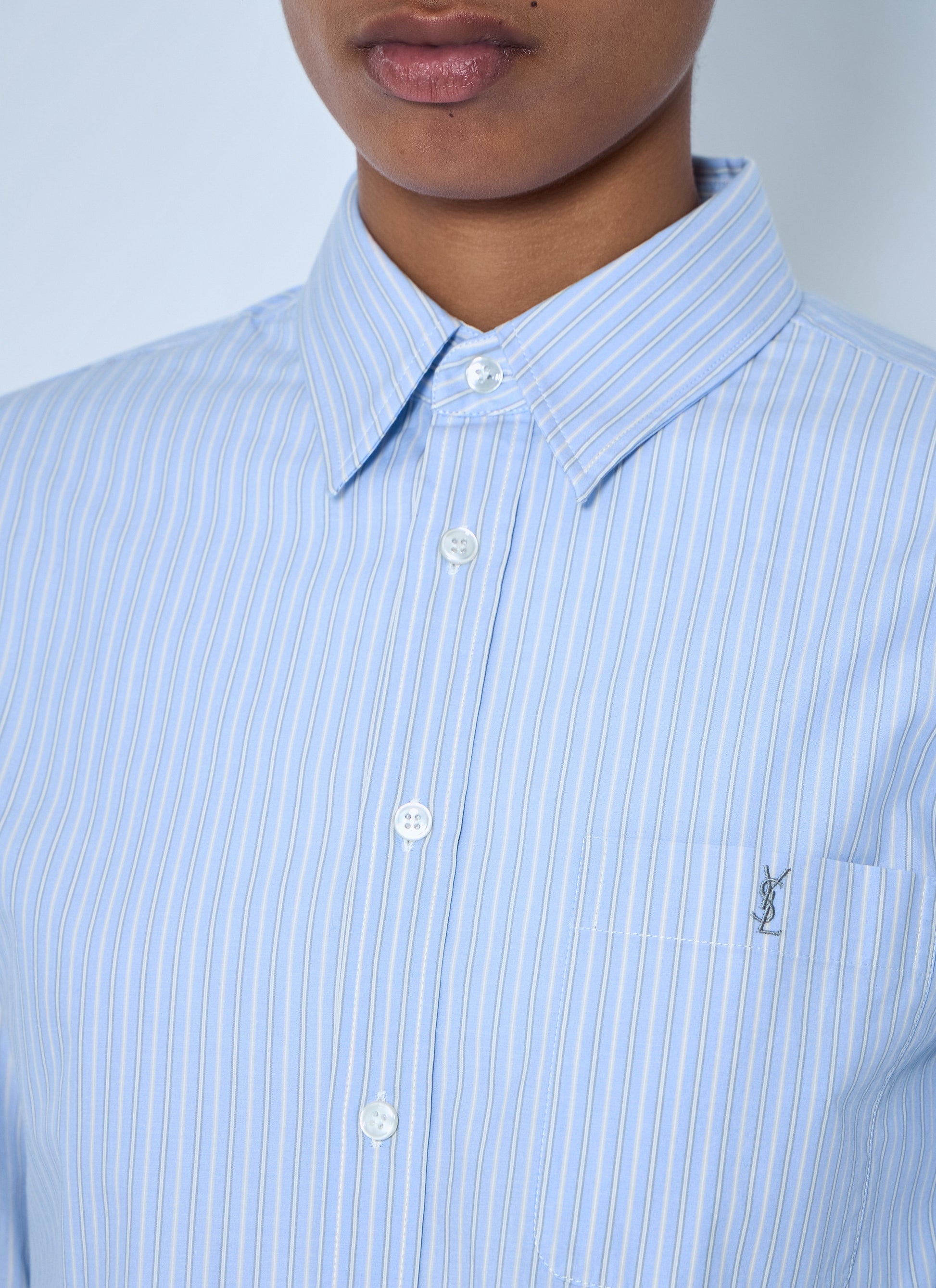 Saint Laurent Women Striped Cotton Poplin Shirt SAINT LAURENT