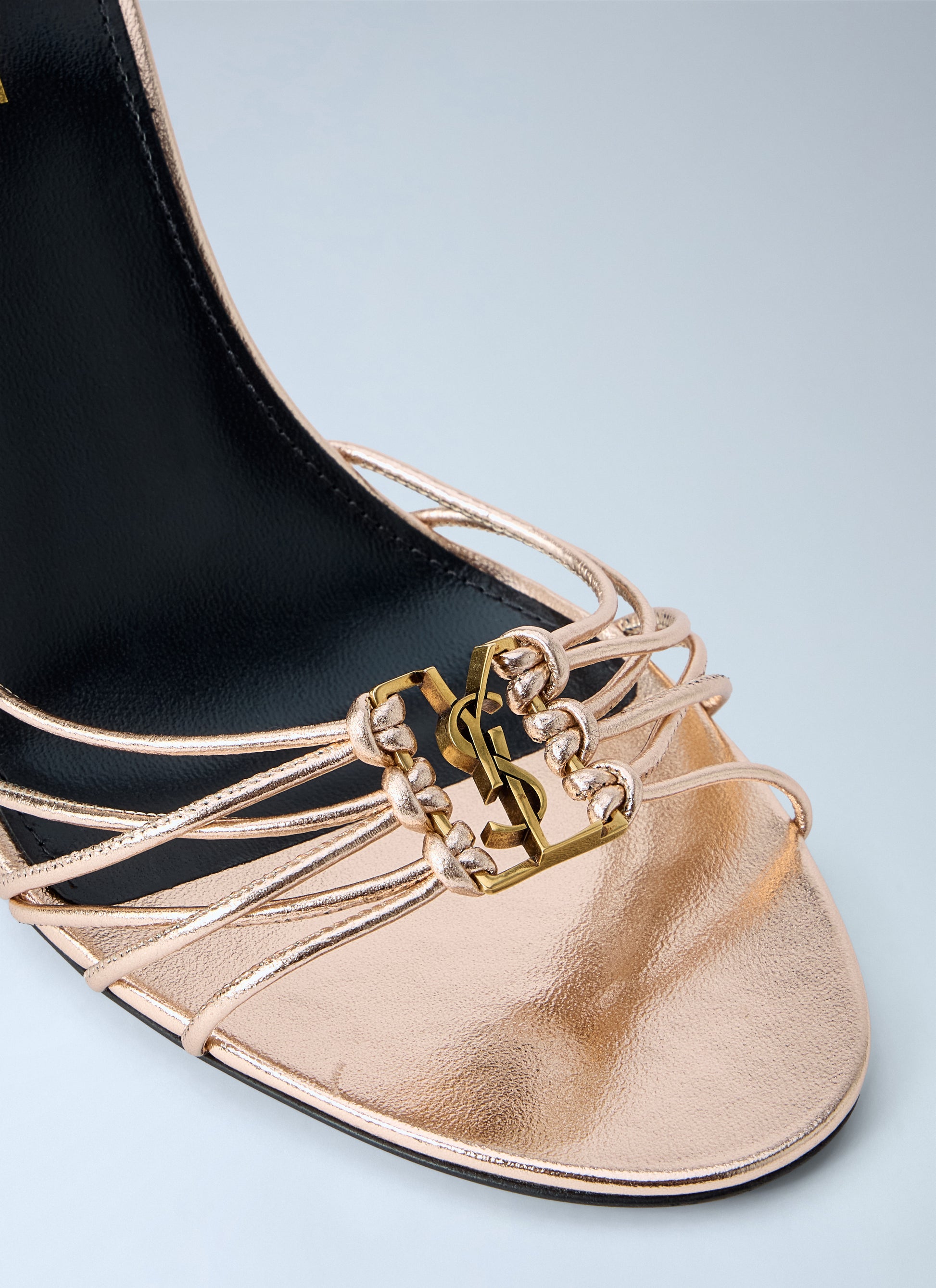 Saint Laurent Women Babylone Stiletto Sandals In Metallic Leather SAINT LAURENT