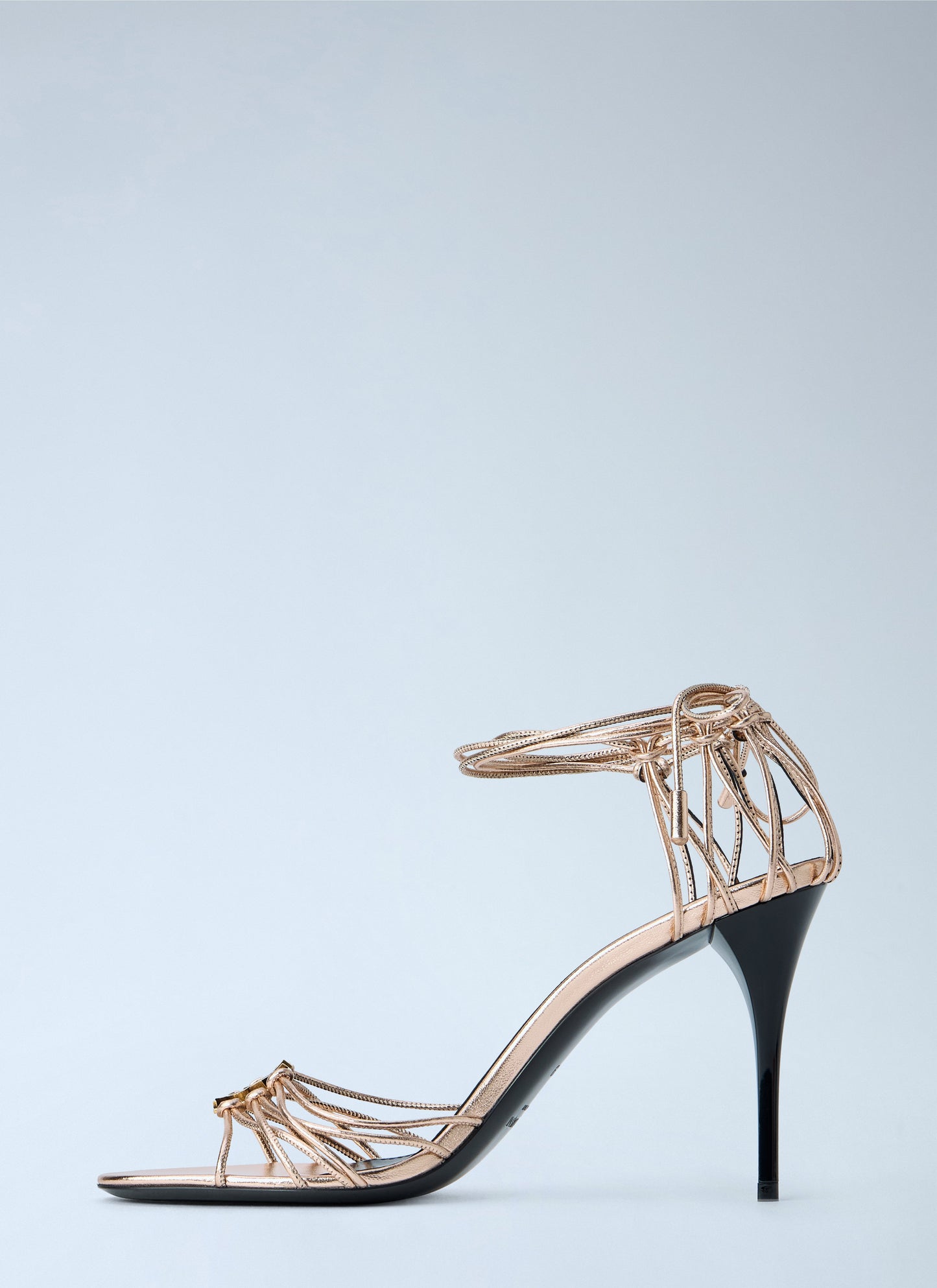 Saint Laurent Women Babylone Stiletto Sandals In Metallic Leather SAINT LAURENT